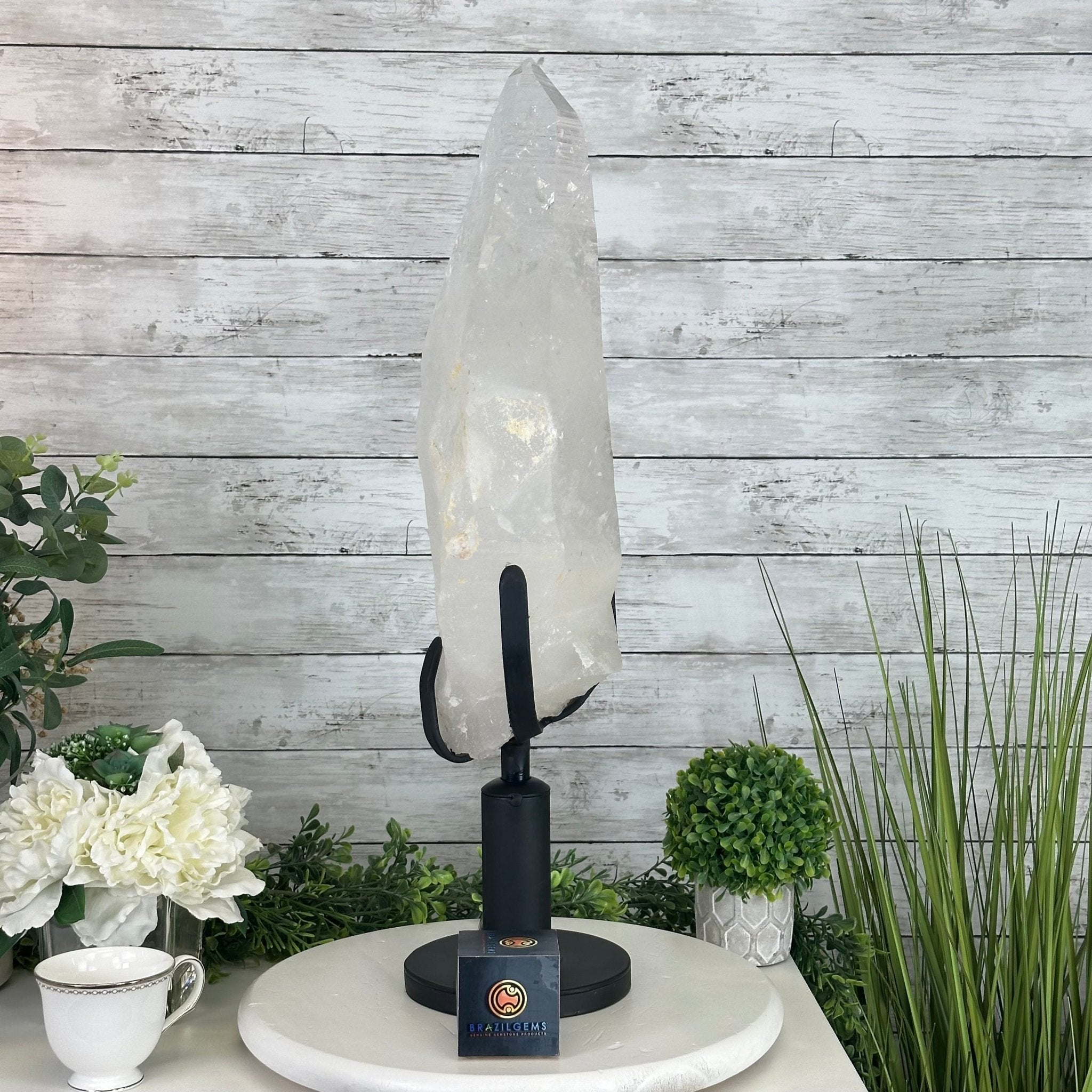 Super Quality Clear Quartz Point on a Rotating Stand, 28.9 lbs & 25.4" Tall #3120CQ-006 - Brazil GemsBrazil GemsSuper Quality Clear Quartz Point on a Rotating Stand, 28.9 lbs & 25.4" Tall #3120CQ-006Crystal Points3120CQ-006