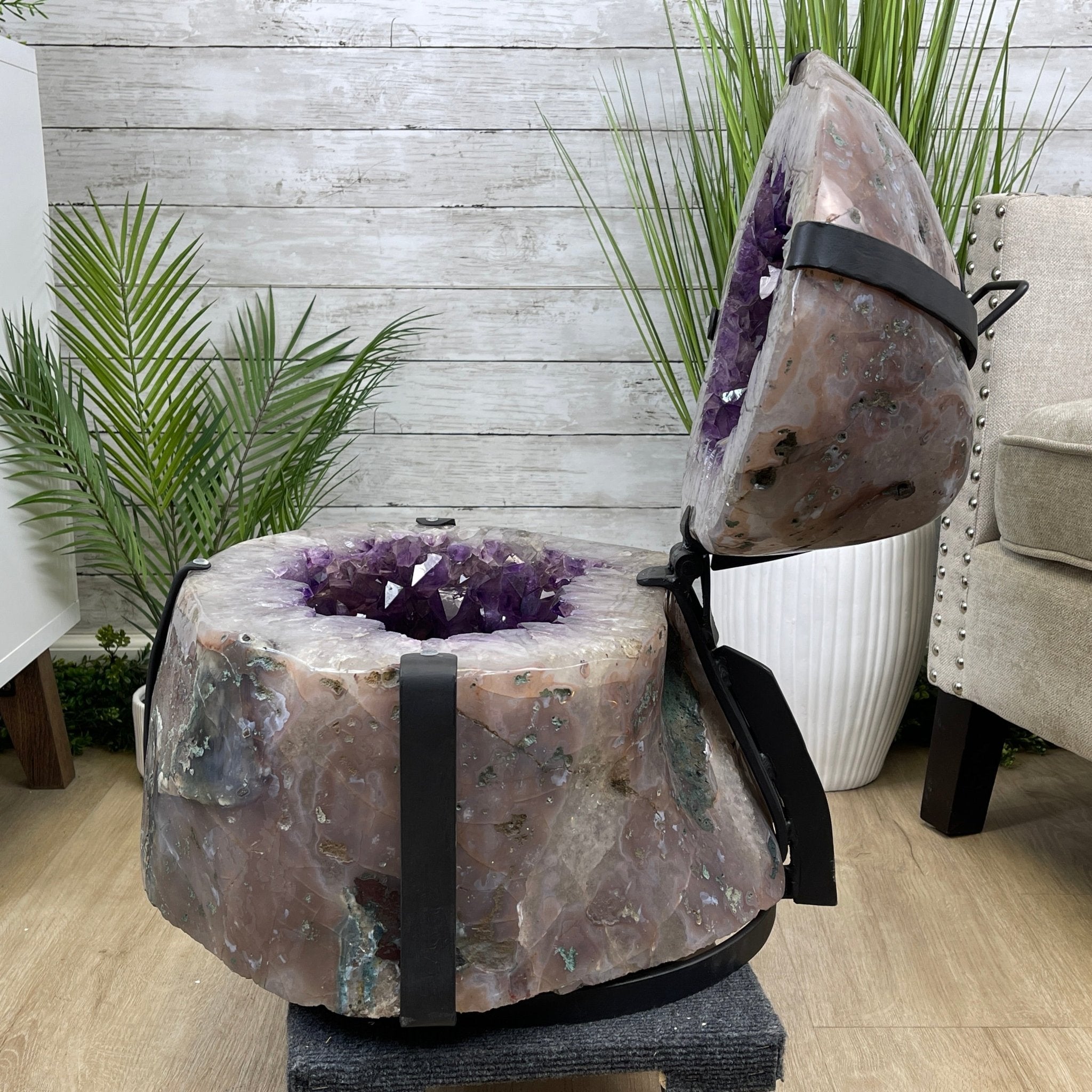 Super Quality Polished Amethyst "Jewelry Box", Clam Shell style Lid, 187.4 lbs & 24" tall, Model #5656-0007 by Brazil Gems - Brazil GemsBrazil GemsSuper Quality Polished Amethyst "Jewelry Box", Clam Shell style Lid, 187.4 lbs & 24" tall, Model #5656-0007 by Brazil GemsGeode Jewelry Boxes5656-0007