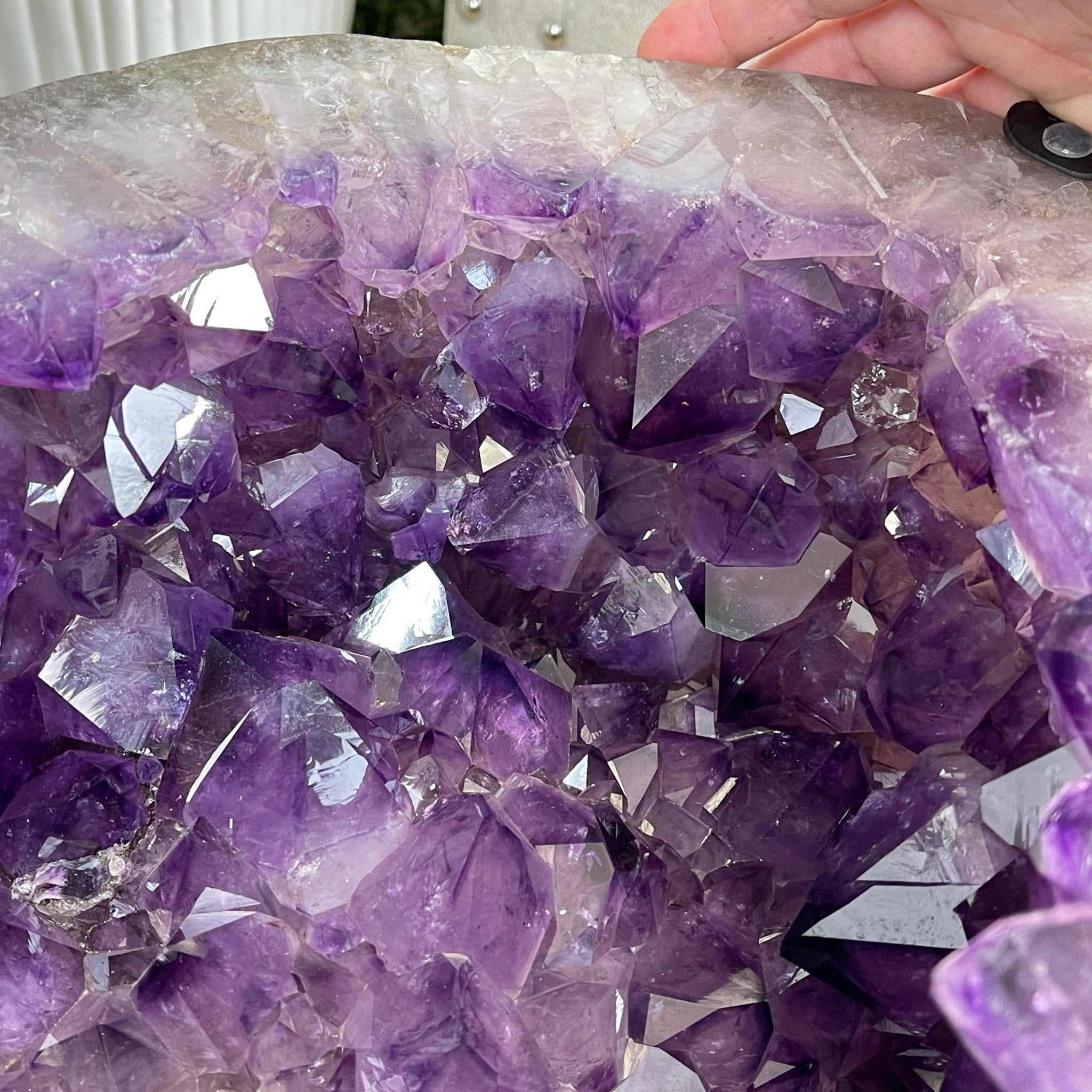 Super Quality Polished Amethyst "Jewelry Box", Clam Shell style Lid, 187.4 lbs & 24" tall, Model #5656-0007 by Brazil Gems - Brazil GemsBrazil GemsSuper Quality Polished Amethyst "Jewelry Box", Clam Shell style Lid, 187.4 lbs & 24" tall, Model #5656-0007 by Brazil GemsGeode Jewelry Boxes5656-0007