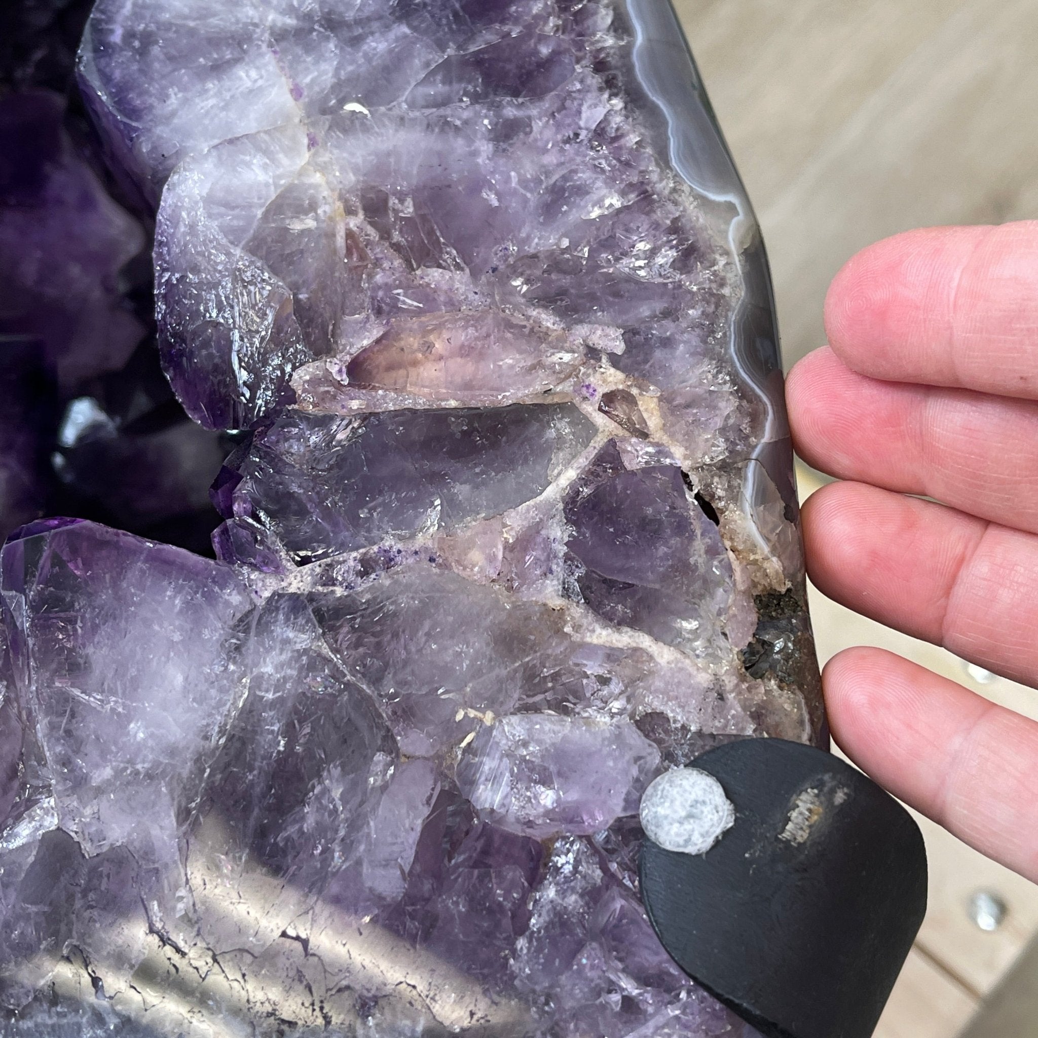 Super Quality Polished Amethyst "Jewelry Box", Clam Shell style Lid, 189.6 lbs & 25.5" tall, Model #5656-0008 by Brazil Gems - Brazil GemsBrazil GemsSuper Quality Polished Amethyst "Jewelry Box", Clam Shell style Lid, 189.6 lbs & 25.5" tall, Model #5656-0008 by Brazil GemsGeode Jewelry Boxes5656-0008