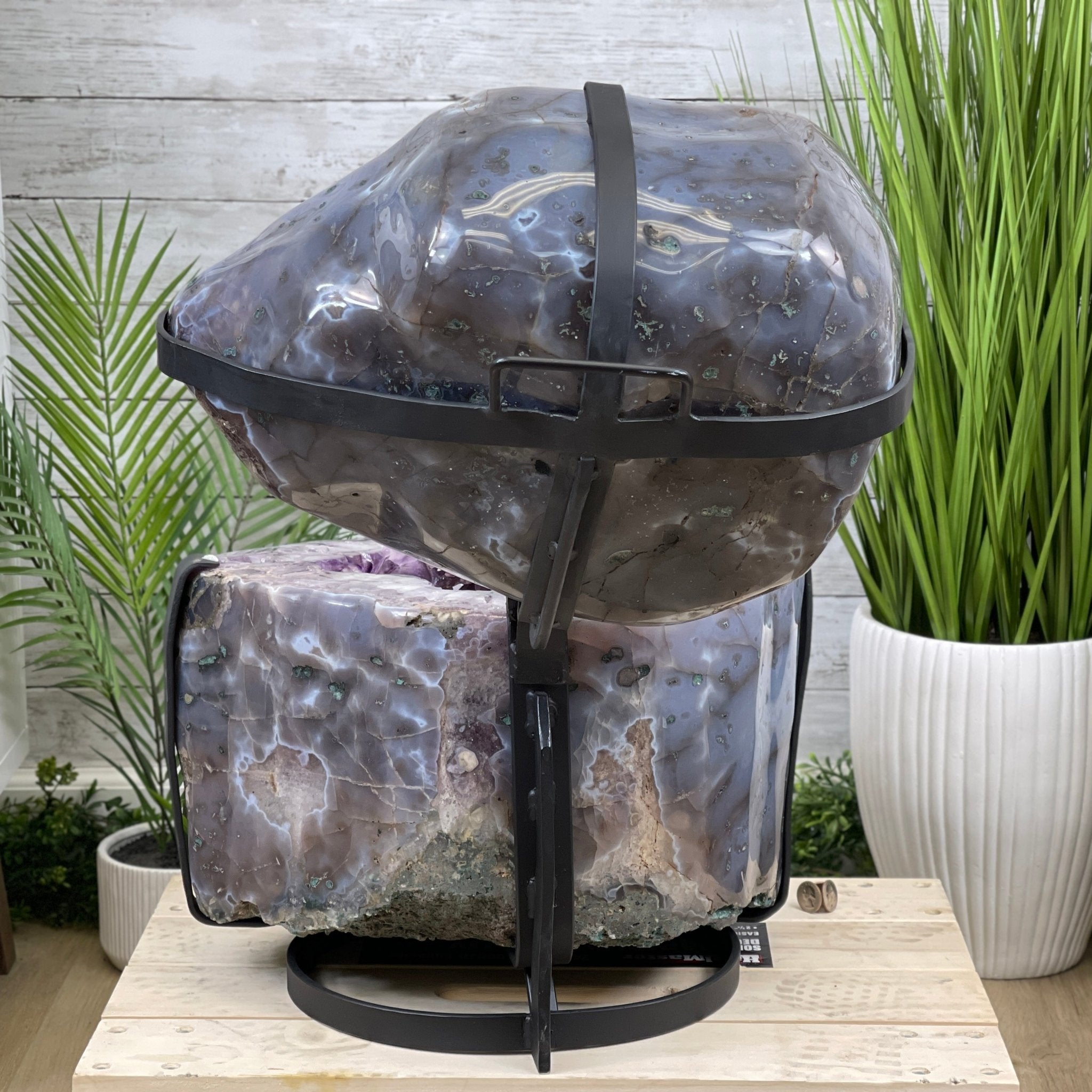 Super Quality Polished Amethyst "Jewelry Box", Clam Shell style Lid, 189.6 lbs & 25.5" tall, Model #5656-0008 by Brazil Gems - Brazil GemsBrazil GemsSuper Quality Polished Amethyst "Jewelry Box", Clam Shell style Lid, 189.6 lbs & 25.5" tall, Model #5656-0008 by Brazil GemsGeode Jewelry Boxes5656-0008