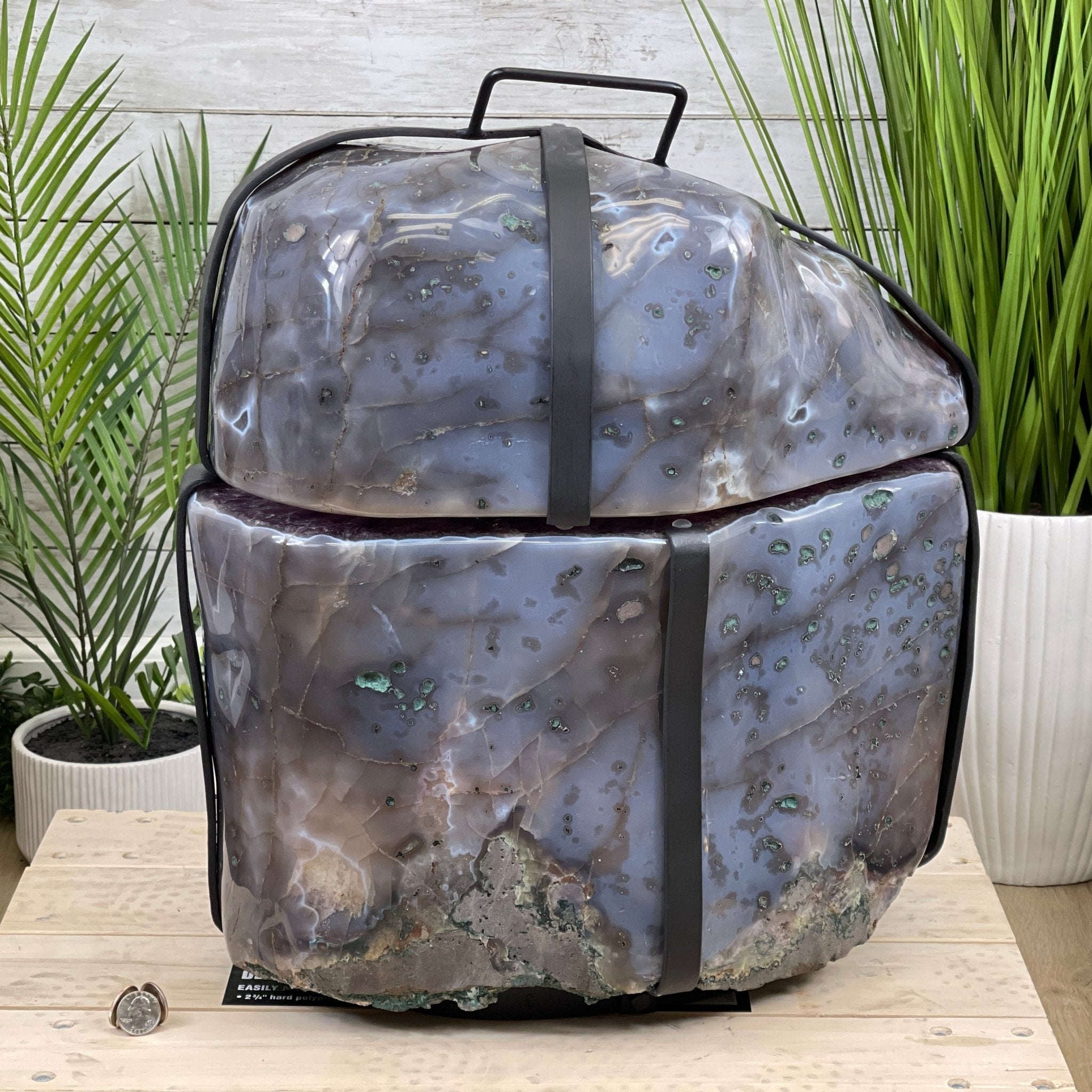 Super Quality Polished Amethyst "Jewelry Box", Clam Shell style Lid, 189.6 lbs & 25.5" tall, Model #5656-0008 by Brazil Gems - Brazil GemsBrazil GemsSuper Quality Polished Amethyst "Jewelry Box", Clam Shell style Lid, 189.6 lbs & 25.5" tall, Model #5656-0008 by Brazil GemsGeode Jewelry Boxes5656-0008