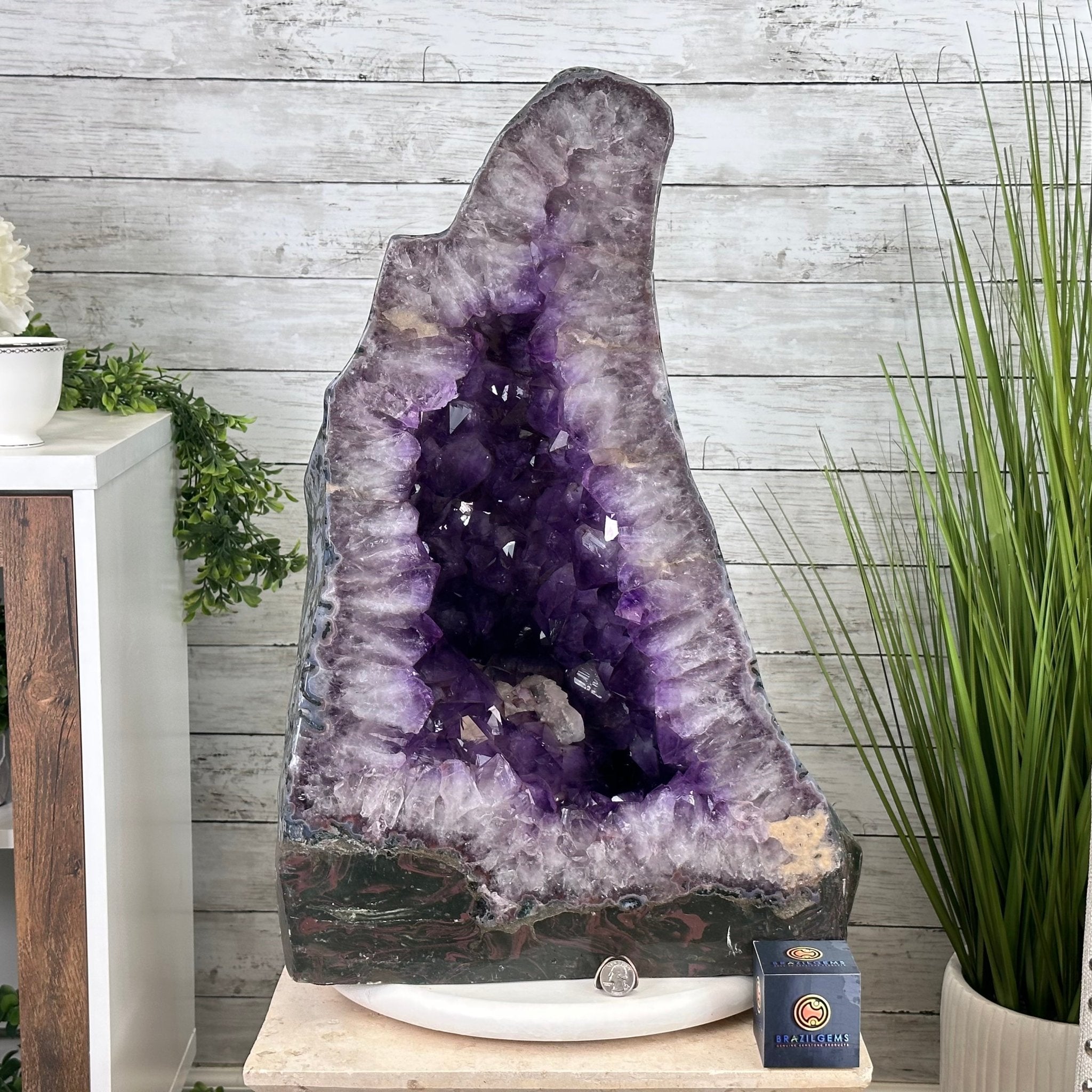 Super Quality Polished Brazilian Amethyst Cathedral, 140.1 lbs & 24.6" tall Model #5602-0201 by Brazil Gems - Brazil GemsBrazil GemsSuper Quality Polished Brazilian Amethyst Cathedral, 140.1 lbs & 24.6" tall Model #5602-0201 by Brazil GemsPolished Cathedrals5602-0201