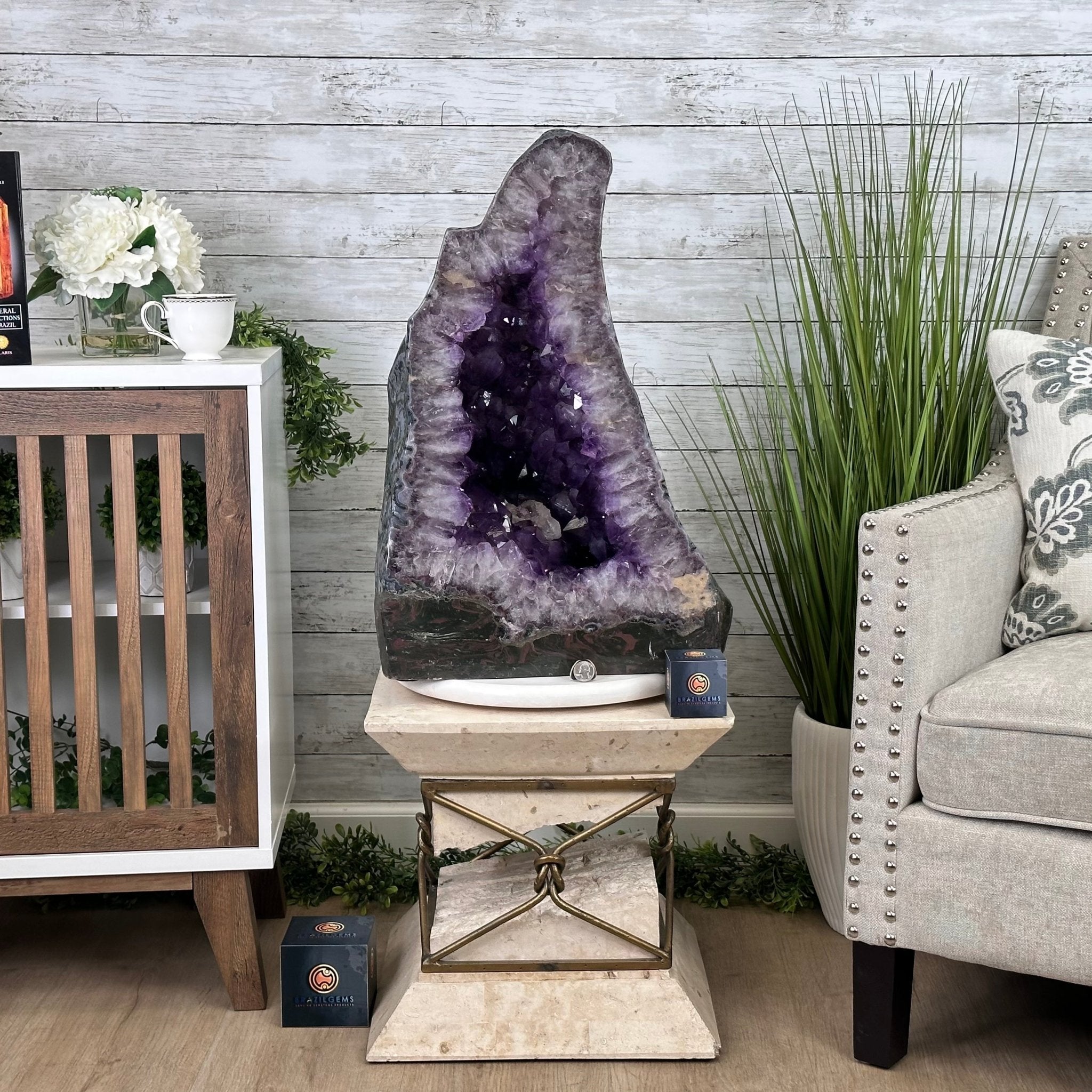 Super Quality Polished Brazilian Amethyst Cathedral, 140.1 lbs & 24.6" tall Model #5602-0201 by Brazil Gems - Brazil GemsBrazil GemsSuper Quality Polished Brazilian Amethyst Cathedral, 140.1 lbs & 24.6" tall Model #5602-0201 by Brazil GemsPolished Cathedrals5602-0201
