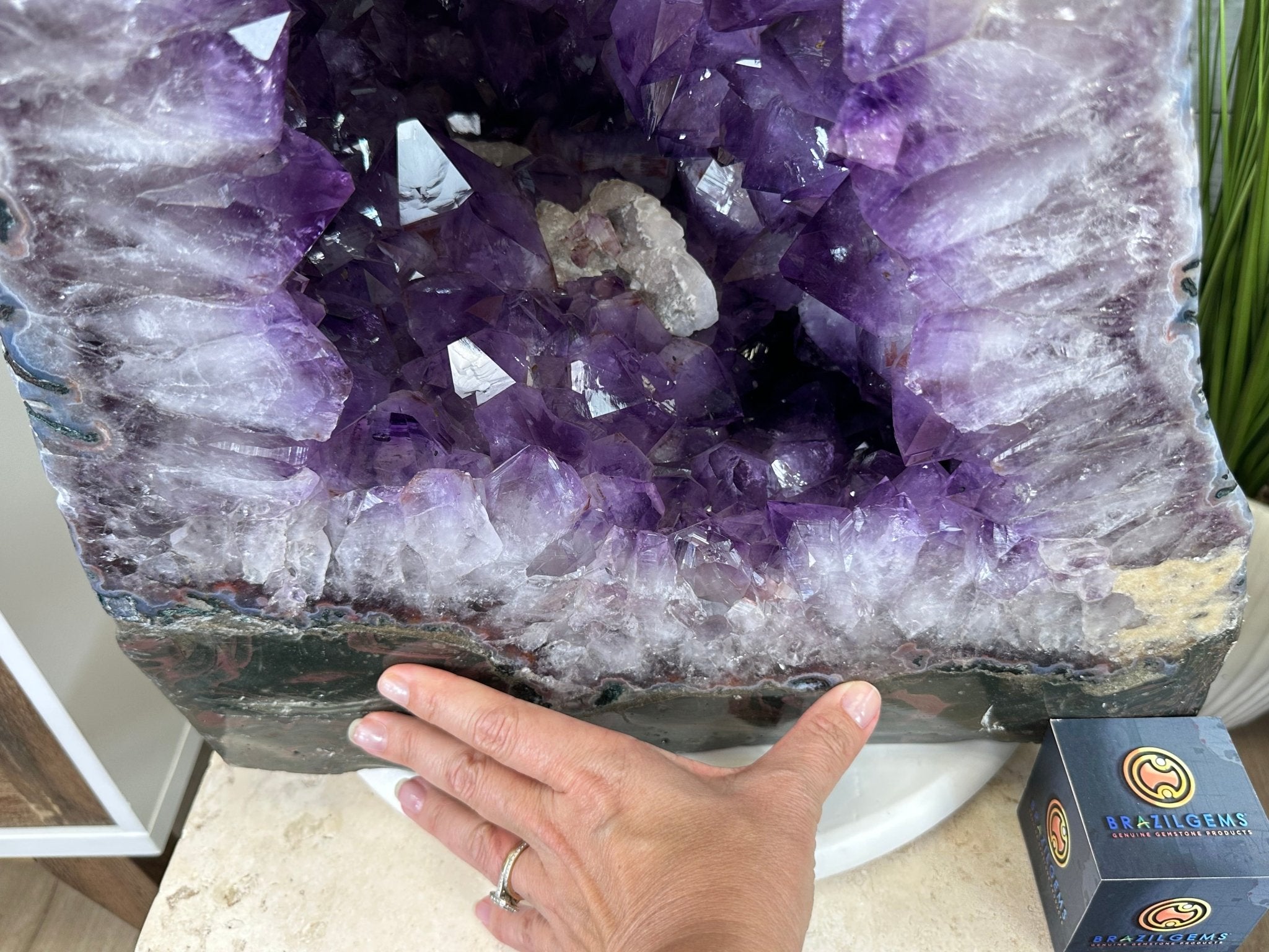 Super Quality Polished Brazilian Amethyst Cathedral, 140.1 lbs & 24.6" tall Model #5602-0201 by Brazil Gems - Brazil GemsBrazil GemsSuper Quality Polished Brazilian Amethyst Cathedral, 140.1 lbs & 24.6" tall Model #5602-0201 by Brazil GemsPolished Cathedrals5602-0201