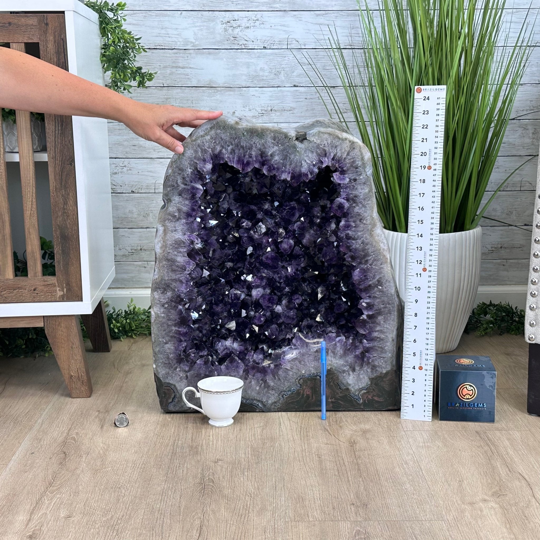 Super Quality Polished Brazilian Amethyst Cathedral, 161.6 lbs & 21.25" tall Model #5602-0072 by Brazil Gems - Brazil GemsBrazil GemsSuper Quality Polished Brazilian Amethyst Cathedral, 161.6 lbs & 21.25" tall Model #5602-0072 by Brazil GemsPolished Cathedrals5602-0072