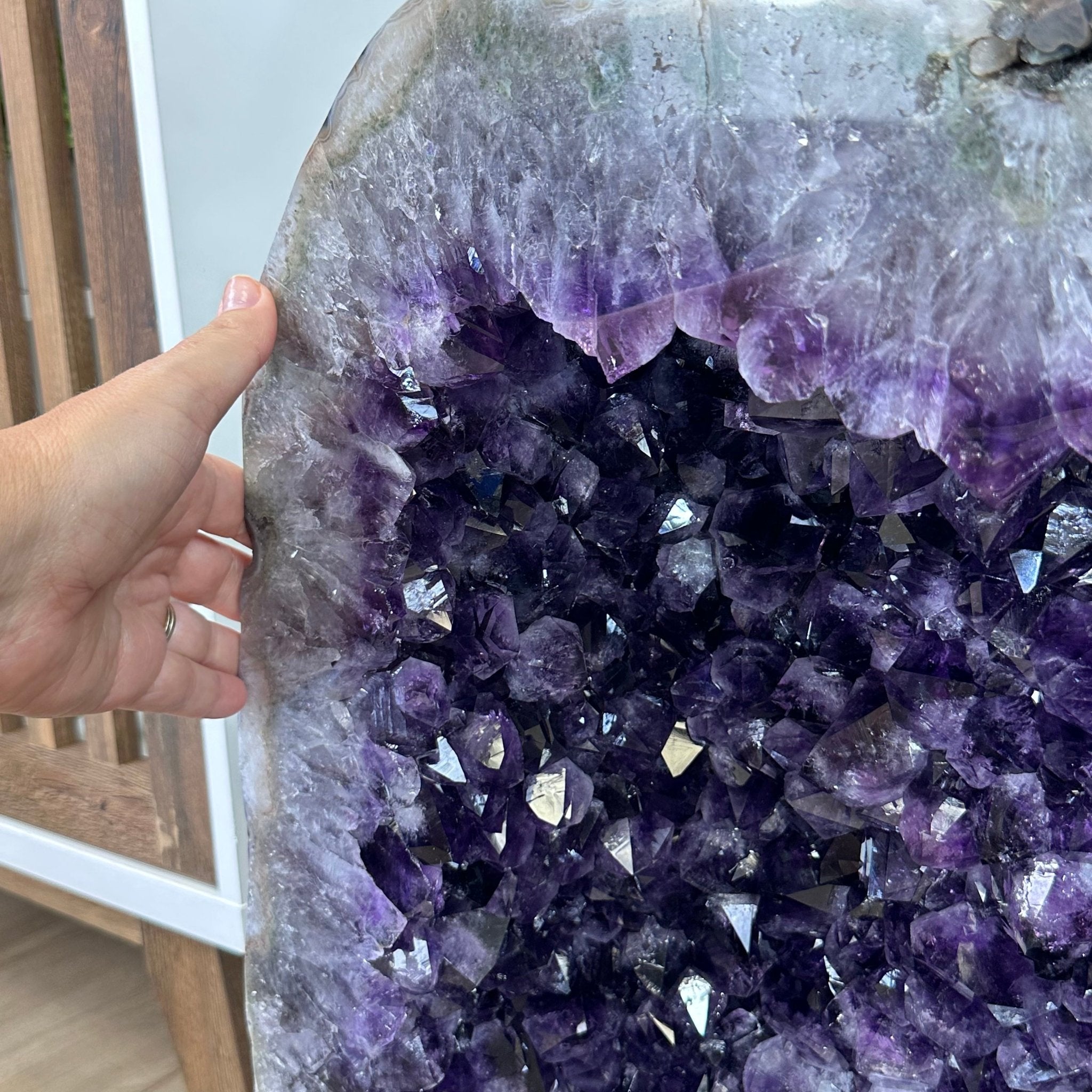 Super Quality Polished Brazilian Amethyst Cathedral, 161.6 lbs & 21.25" tall Model #5602-0072 by Brazil Gems - Brazil GemsBrazil GemsSuper Quality Polished Brazilian Amethyst Cathedral, 161.6 lbs & 21.25" tall Model #5602-0072 by Brazil GemsPolished Cathedrals5602-0072