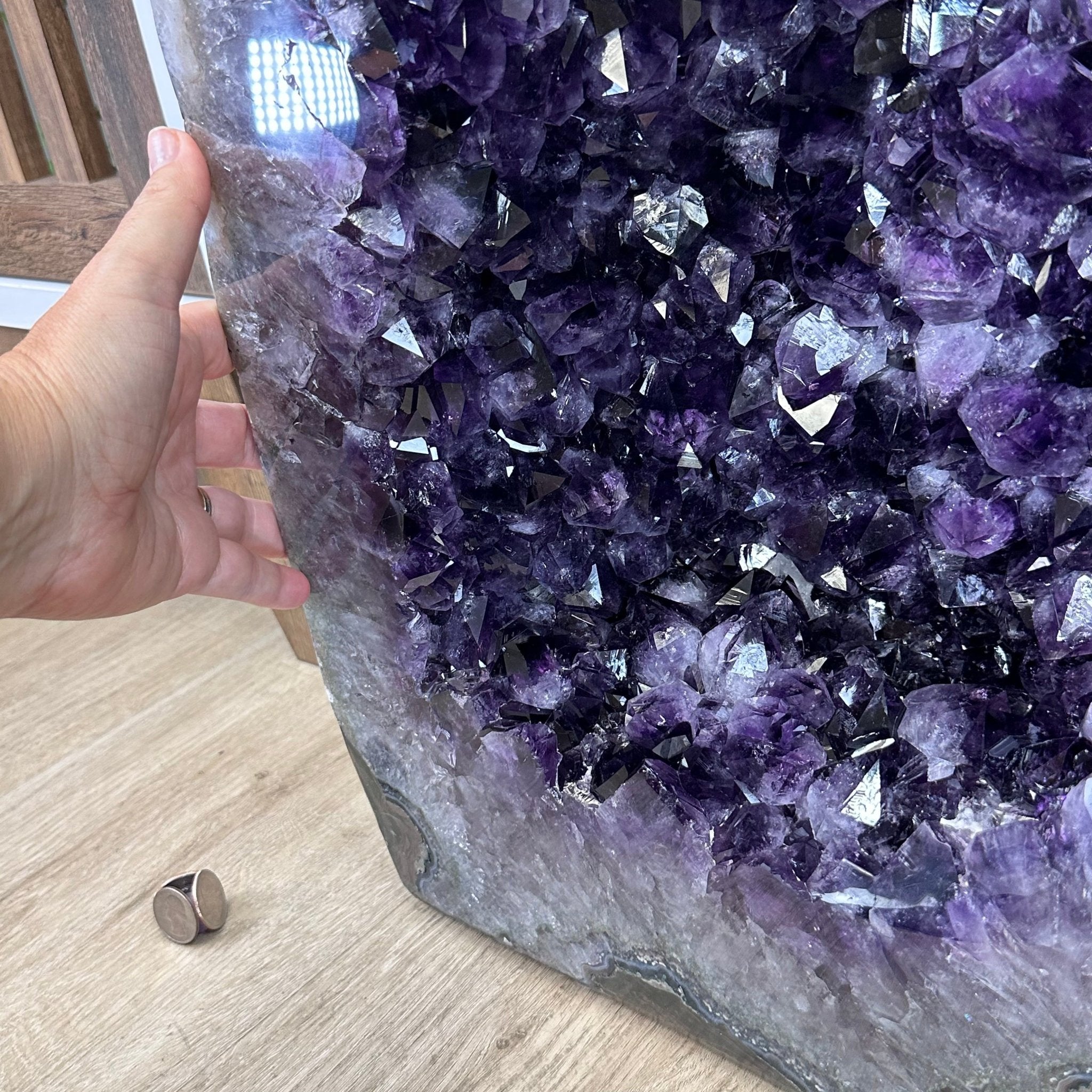 Super Quality Polished Brazilian Amethyst Cathedral, 161.6 lbs & 21.25" tall Model #5602-0072 by Brazil Gems - Brazil GemsBrazil GemsSuper Quality Polished Brazilian Amethyst Cathedral, 161.6 lbs & 21.25" tall Model #5602-0072 by Brazil GemsPolished Cathedrals5602-0072