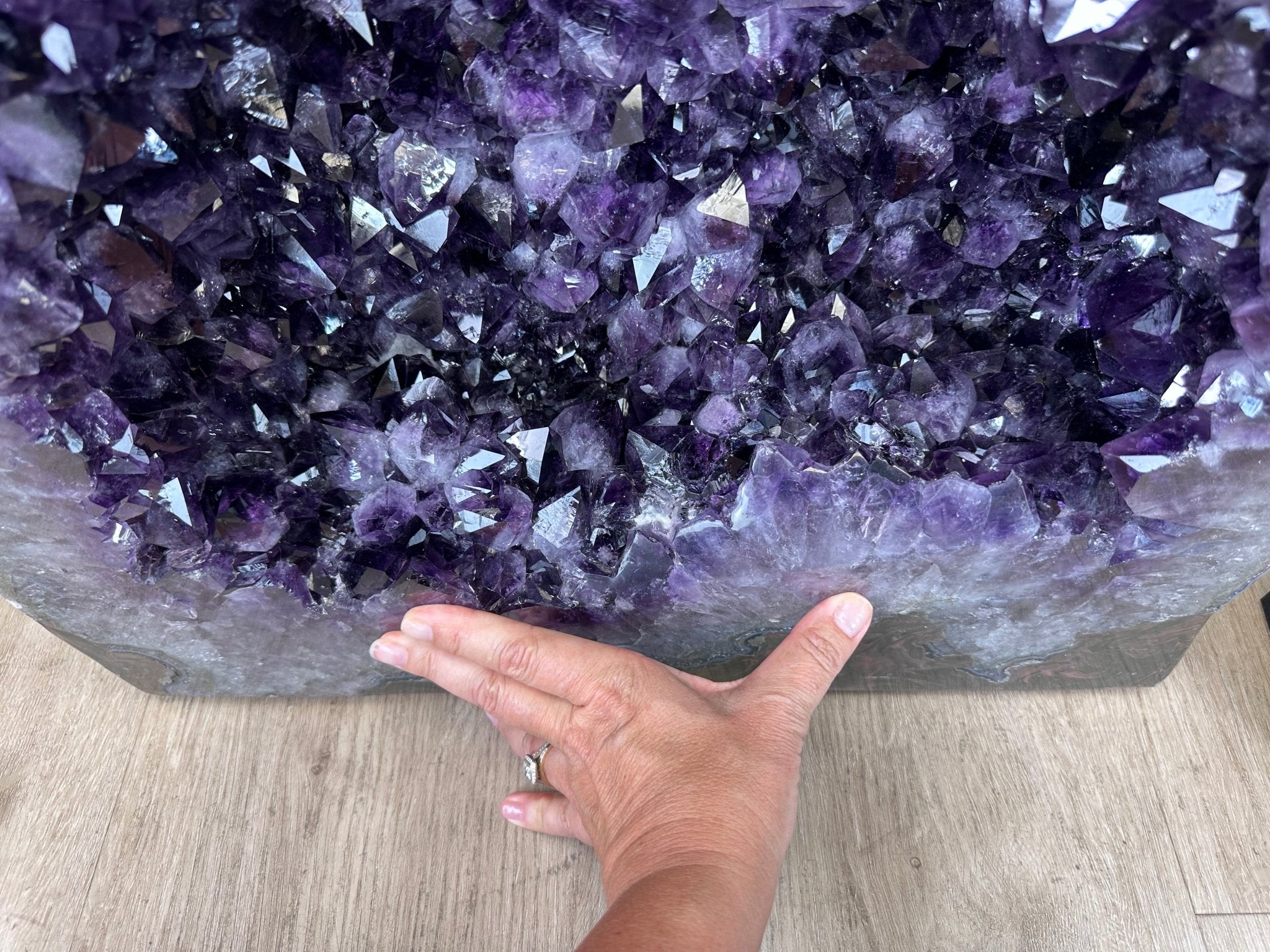 Super Quality Polished Brazilian Amethyst Cathedral, 161.6 lbs & 21.25" tall Model #5602-0072 by Brazil Gems - Brazil GemsBrazil GemsSuper Quality Polished Brazilian Amethyst Cathedral, 161.6 lbs & 21.25" tall Model #5602-0072 by Brazil GemsPolished Cathedrals5602-0072