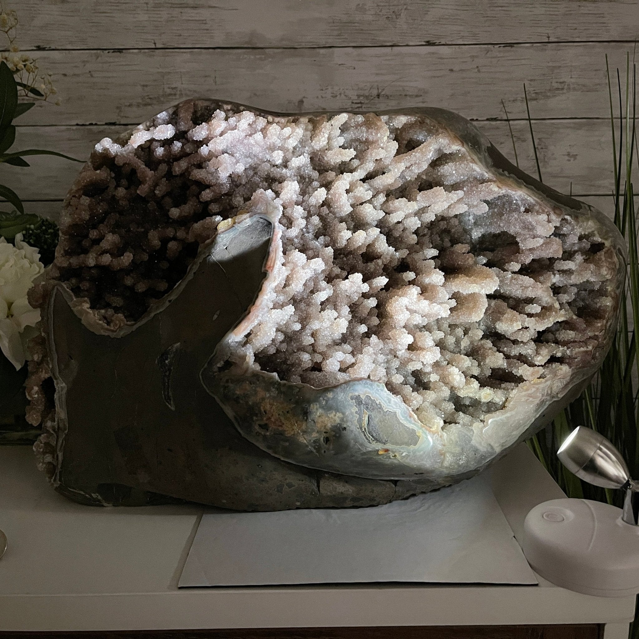 Super Quality Unique Uruguayan Amethyst Geode, 10.75” tall & 70 lbs #5520-0048 by Brazil Gems - Brazil GemsBrazil GemsSuper Quality Unique Uruguayan Amethyst Geode, 10.75” tall & 70 lbs #5520-0048 by Brazil GemsClusters: Unique & Freeform5520-0048