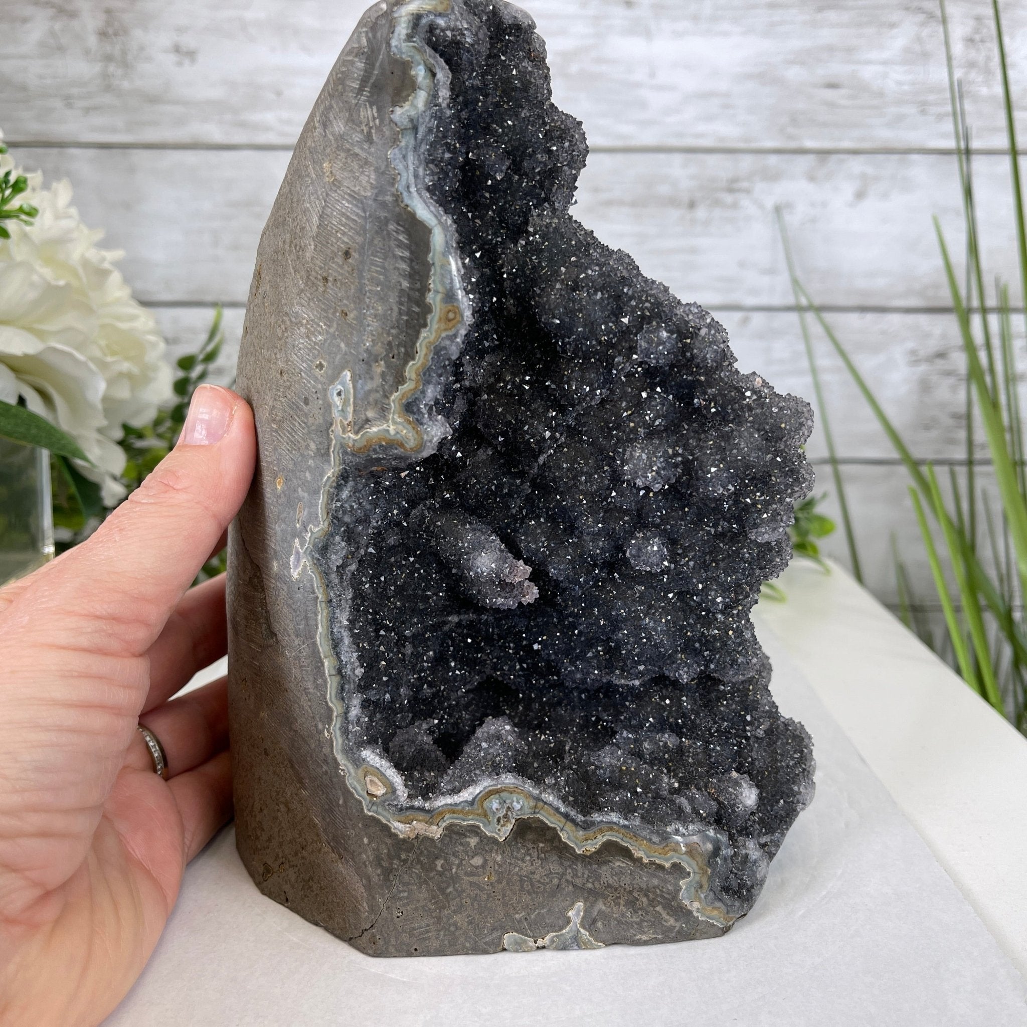 Super Quality Unique Uruguayan Amethyst Geode, 7.75” tall & 12.7 lbs #5520-0038 by Brazil Gems - Brazil GemsBrazil GemsSuper Quality Unique Uruguayan Amethyst Geode, 7.75” tall & 12.7 lbs #5520-0038 by Brazil GemsClusters: Unique & Freeform5520-0038