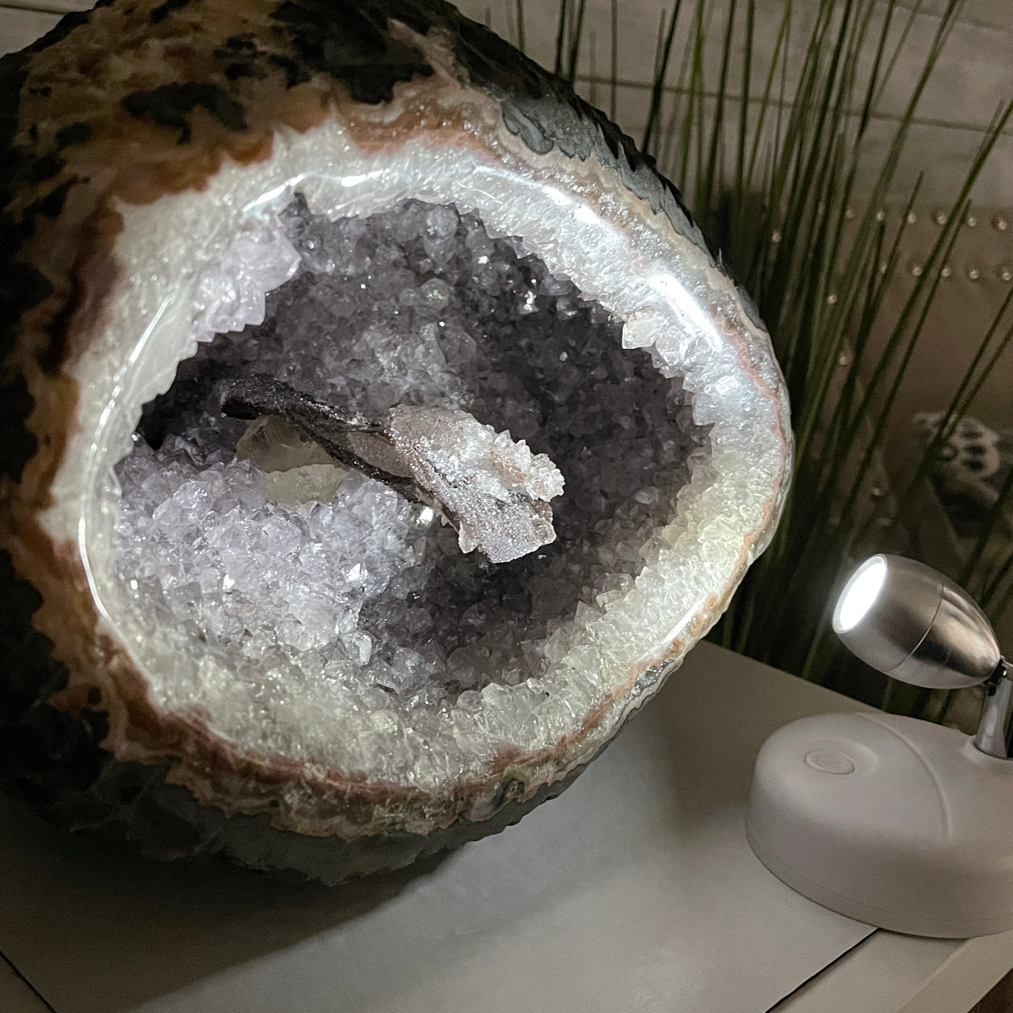 Super Quality Unique Uruguayan Amethyst Geode, 8.25” tall & 25 lbs #5520-0044 by Brazil Gems - Brazil GemsBrazil GemsSuper Quality Unique Uruguayan Amethyst Geode, 8.25” tall & 25 lbs #5520-0044 by Brazil GemsClusters: Unique & Freeform5520-0044
