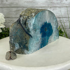 Teal Dyed Brazilian Agate Stone Bookends, 12.3 lbs & 5.6" tall Model #5151TL-023 by Brazil Gems - Brazil GemsBrazil GemsTeal Dyed Brazilian Agate Stone Bookends, 12.3 lbs & 5.6" tall Model #5151TL-023 by Brazil GemsBookends5151TL-023