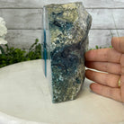 Teal Dyed Brazilian Agate Stone Bookends, 12.3 lbs & 5.6" tall Model #5151TL-023 by Brazil Gems - Brazil GemsBrazil GemsTeal Dyed Brazilian Agate Stone Bookends, 12.3 lbs & 5.6" tall Model #5151TL-023 by Brazil GemsBookends5151TL-023