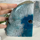 Teal Dyed Brazilian Agate Stone Bookends, 12.3 lbs & 5.6" tall Model #5151TL-023 by Brazil Gems - Brazil GemsBrazil GemsTeal Dyed Brazilian Agate Stone Bookends, 12.3 lbs & 5.6" tall Model #5151TL-023 by Brazil GemsBookends5151TL-023