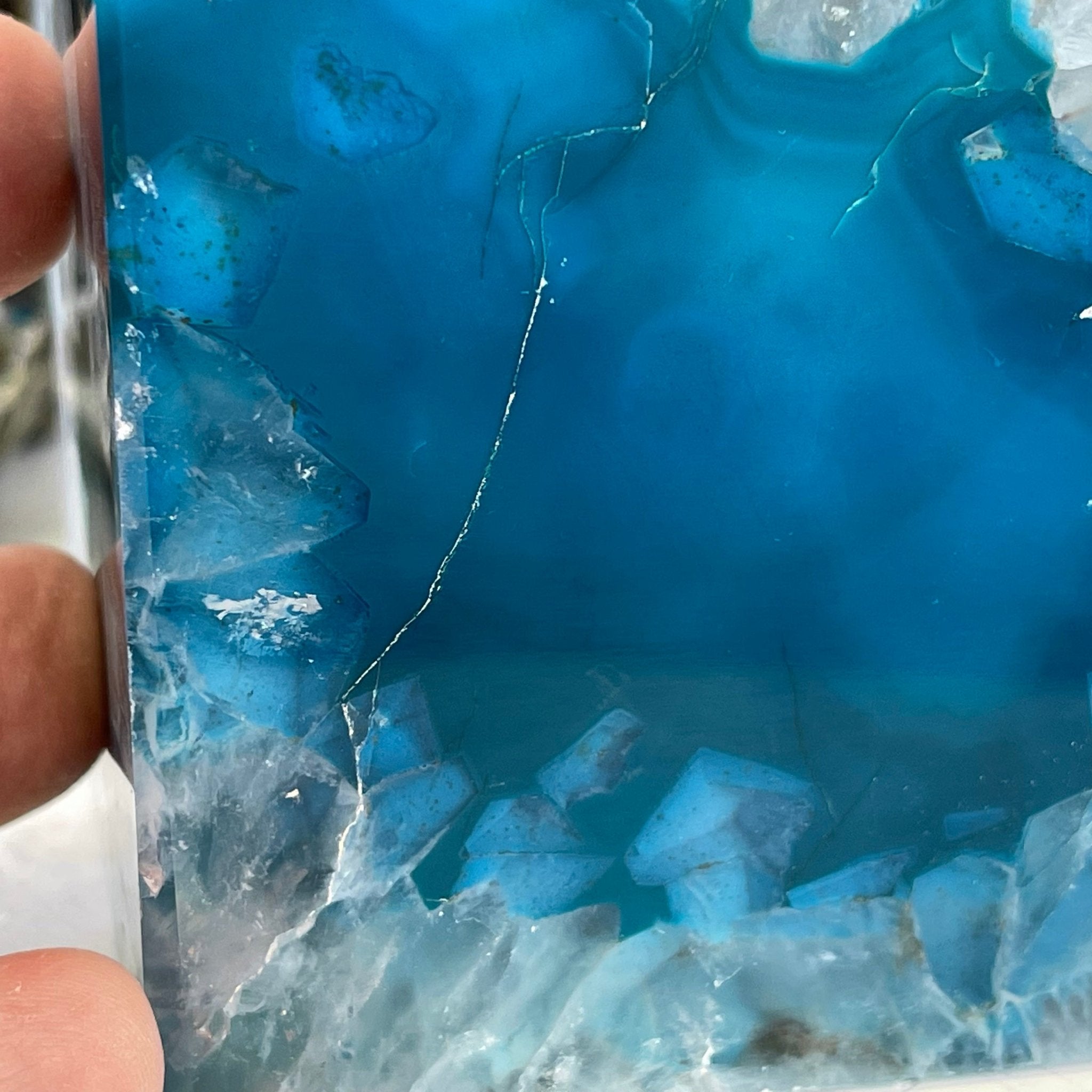 Teal Dyed Brazilian Agate Stone Bookends, 9.4 lbs & 5.3" tall Model #5151TL-021 by Brazil Gems - Brazil GemsBrazil GemsTeal Dyed Brazilian Agate Stone Bookends, 9.4 lbs & 5.3" tall Model #5151TL-021 by Brazil GemsBookends5151TL-021