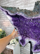 "The Bat" Amethyst Cluster, Metal Base, 163 lbs & 69" Tall #5491-0145 - Brazil GemsBrazil Gems"The Bat" Amethyst Cluster, Metal Base, 163 lbs & 69" Tall #5491-0145Clusters on Fixed Bases5491-0145