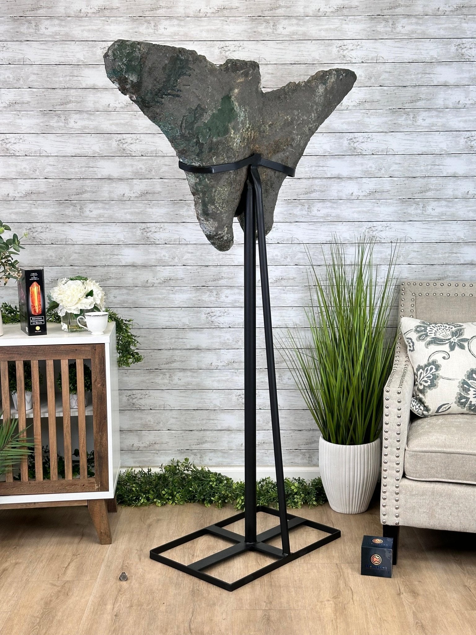 "The Bat" Amethyst Cluster, Metal Base, 163 lbs & 69" Tall #5491-0145 - Brazil GemsBrazil Gems"The Bat" Amethyst Cluster, Metal Base, 163 lbs & 69" Tall #5491-0145Clusters on Fixed Bases5491-0145