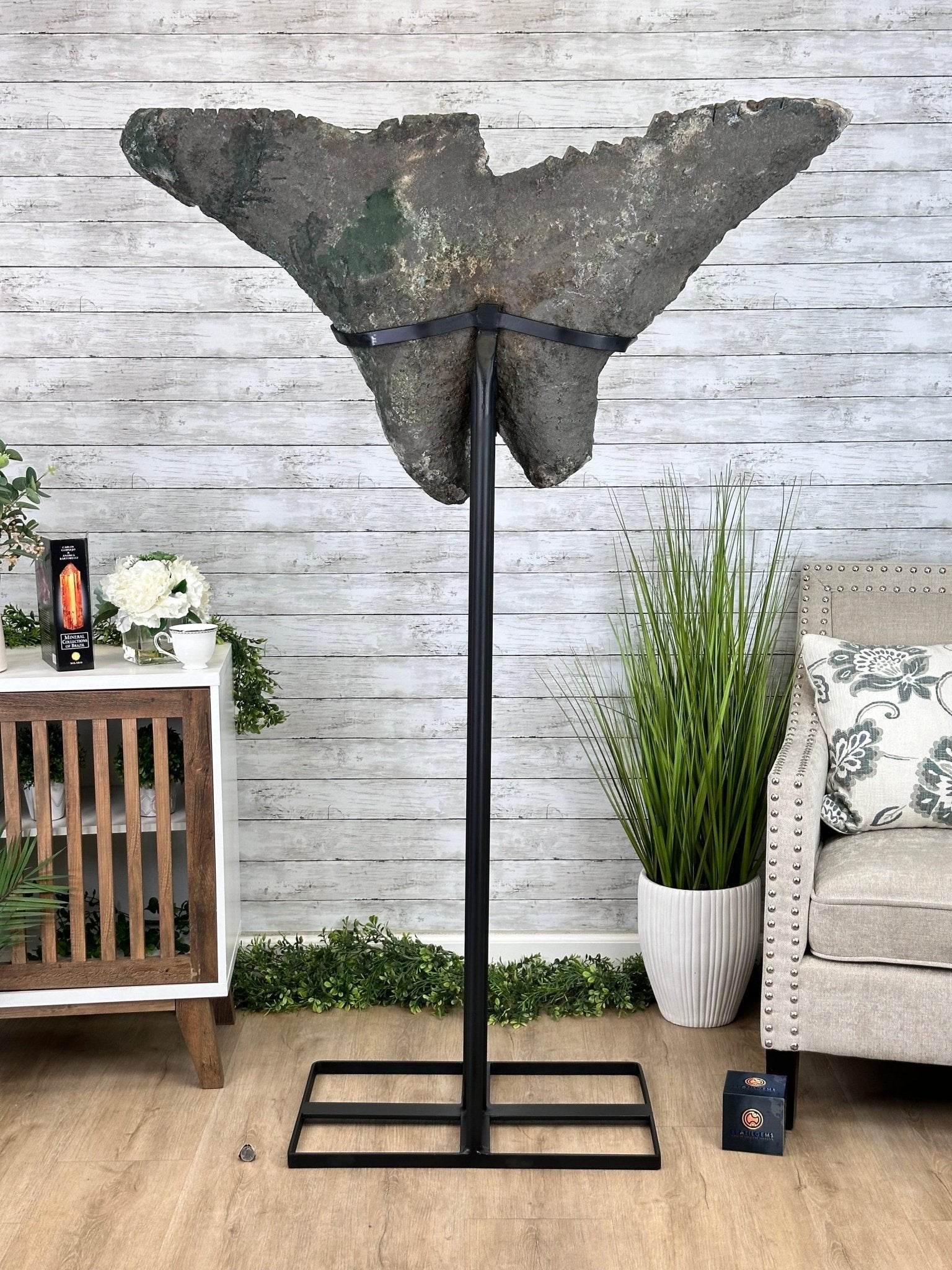 "The Bat" Amethyst Cluster, Metal Base, 163 lbs & 69" Tall #5491-0145 - Brazil GemsBrazil Gems"The Bat" Amethyst Cluster, Metal Base, 163 lbs & 69" Tall #5491-0145Clusters on Fixed Bases5491-0145