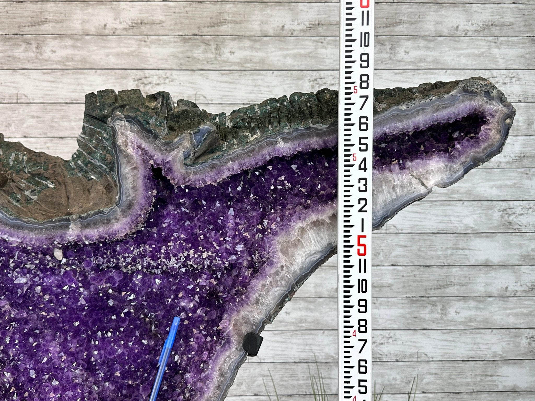 "The Bat" Amethyst Cluster, Metal Base, 163 lbs & 69" Tall #5491-0145 - Brazil GemsBrazil Gems"The Bat" Amethyst Cluster, Metal Base, 163 lbs & 69" Tall #5491-0145Clusters on Fixed Bases5491-0145