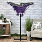 "The Bat" Amethyst Cluster, Metal Base, 163 lbs & 69" Tall #5491-0145 - Brazil GemsBrazil Gems"The Bat" Amethyst Cluster, Metal Base, 163 lbs & 69" Tall #5491-0145Clusters on Fixed Bases5491-0145