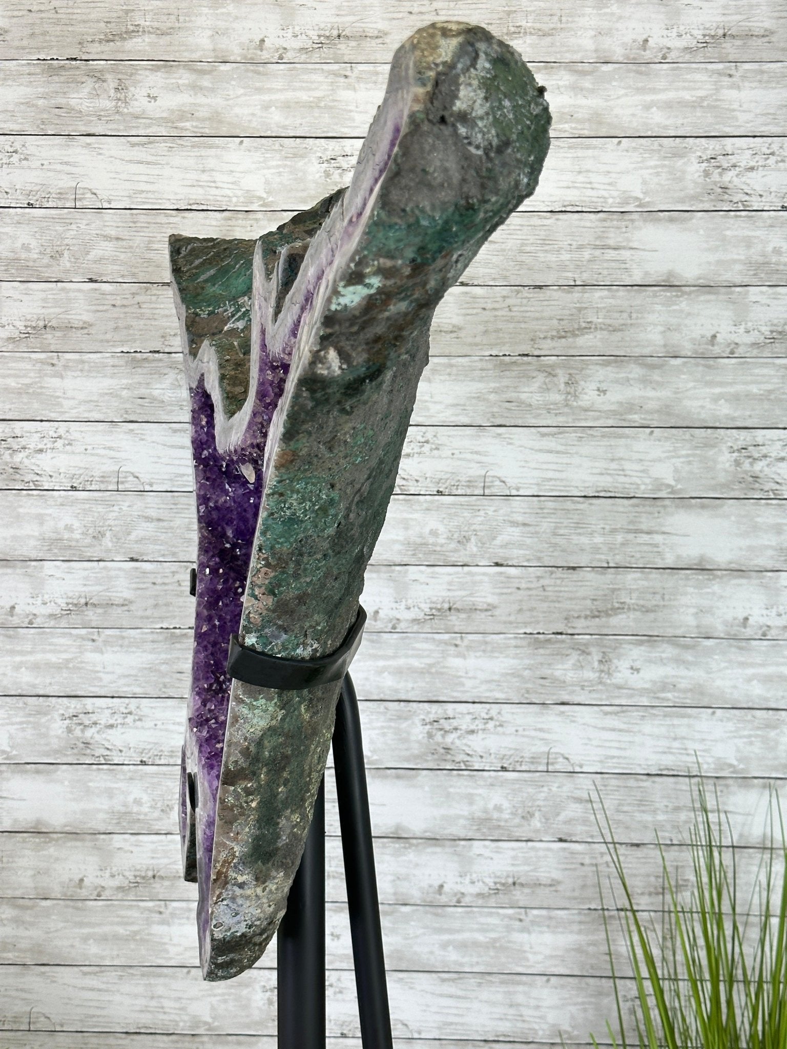 "The Bat" Amethyst Cluster, Metal Base, 163 lbs & 69" Tall #5491-0145 - Brazil GemsBrazil Gems"The Bat" Amethyst Cluster, Metal Base, 163 lbs & 69" Tall #5491-0145Clusters on Fixed Bases5491-0145