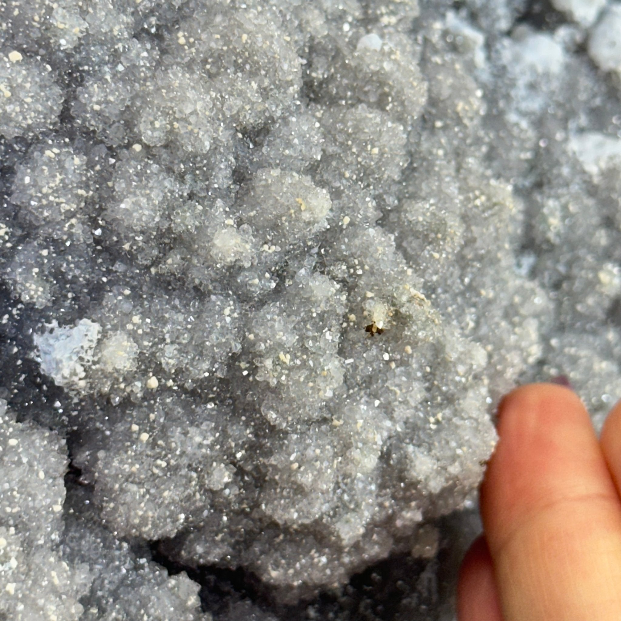 White Amethyst Cluster on a Metal Base, 45.3 lbs & 21.5" Tall, #5491 - 0246 - Brazil GemsBrazil GemsWhite Amethyst Cluster on a Metal Base, 45.3 lbs & 21.5" Tall, #5491 - 0246Clusters on Fixed Bases5491 - 0246