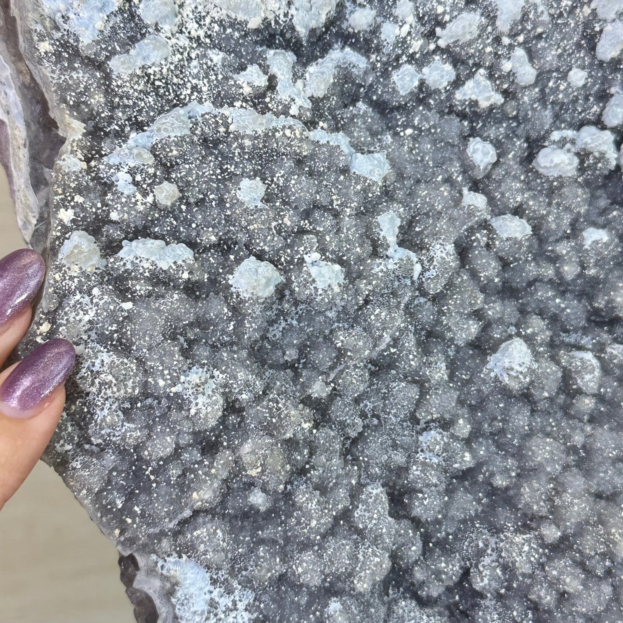 White Amethyst Cluster on a Metal Base, 45.3 lbs & 21.5" Tall, #5491 - 0246 - Brazil GemsBrazil GemsWhite Amethyst Cluster on a Metal Base, 45.3 lbs & 21.5" Tall, #5491 - 0246Clusters on Fixed Bases5491 - 0246