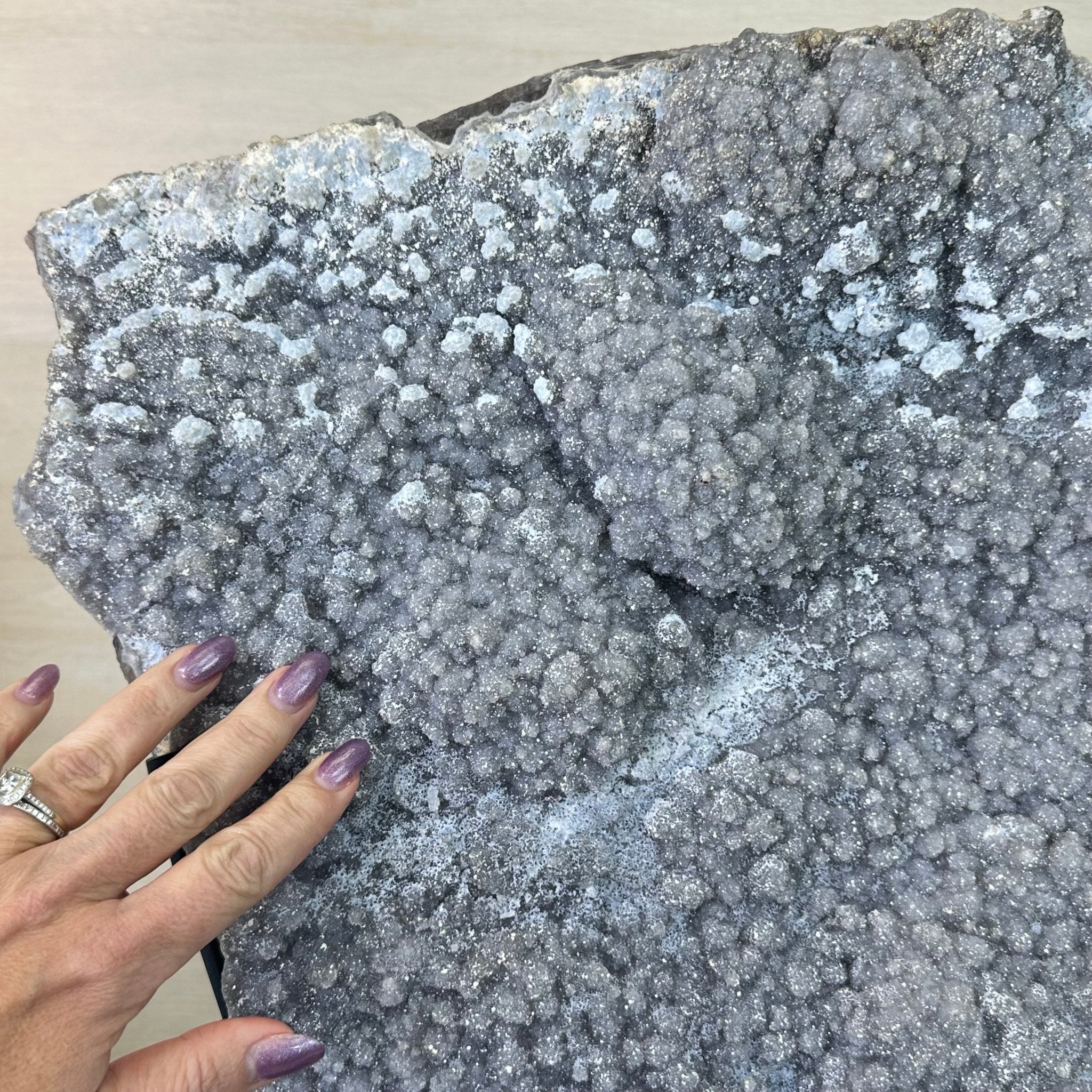 White Amethyst Cluster on a Metal Base, 45.3 lbs & 21.5" Tall, #5491 - 0246 - Brazil GemsBrazil GemsWhite Amethyst Cluster on a Metal Base, 45.3 lbs & 21.5" Tall, #5491 - 0246Clusters on Fixed Bases5491 - 0246