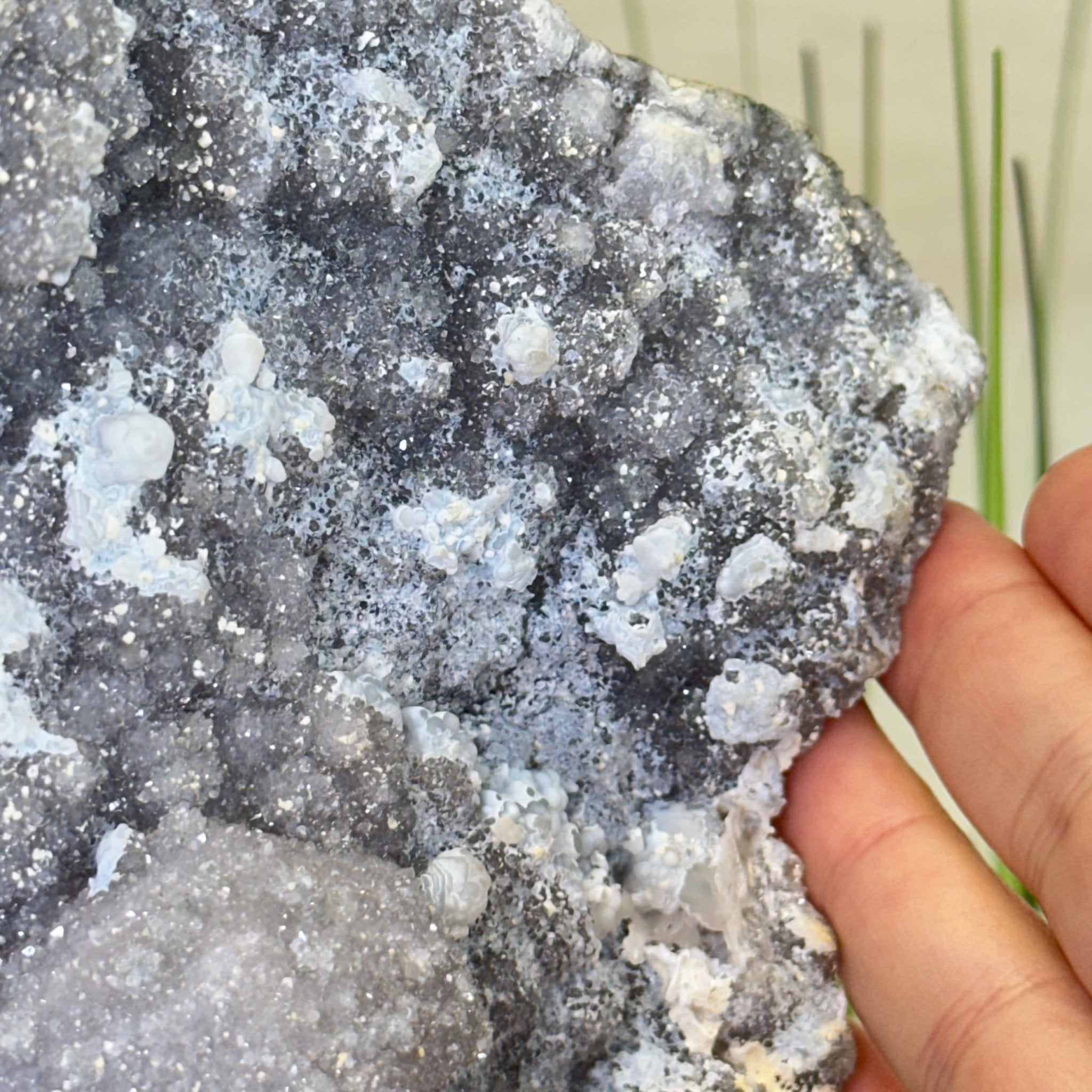 White Amethyst Cluster on a Metal Base, 45.3 lbs & 21.5" Tall, #5491 - 0246 - Brazil GemsBrazil GemsWhite Amethyst Cluster on a Metal Base, 45.3 lbs & 21.5" Tall, #5491 - 0246Clusters on Fixed Bases5491 - 0246