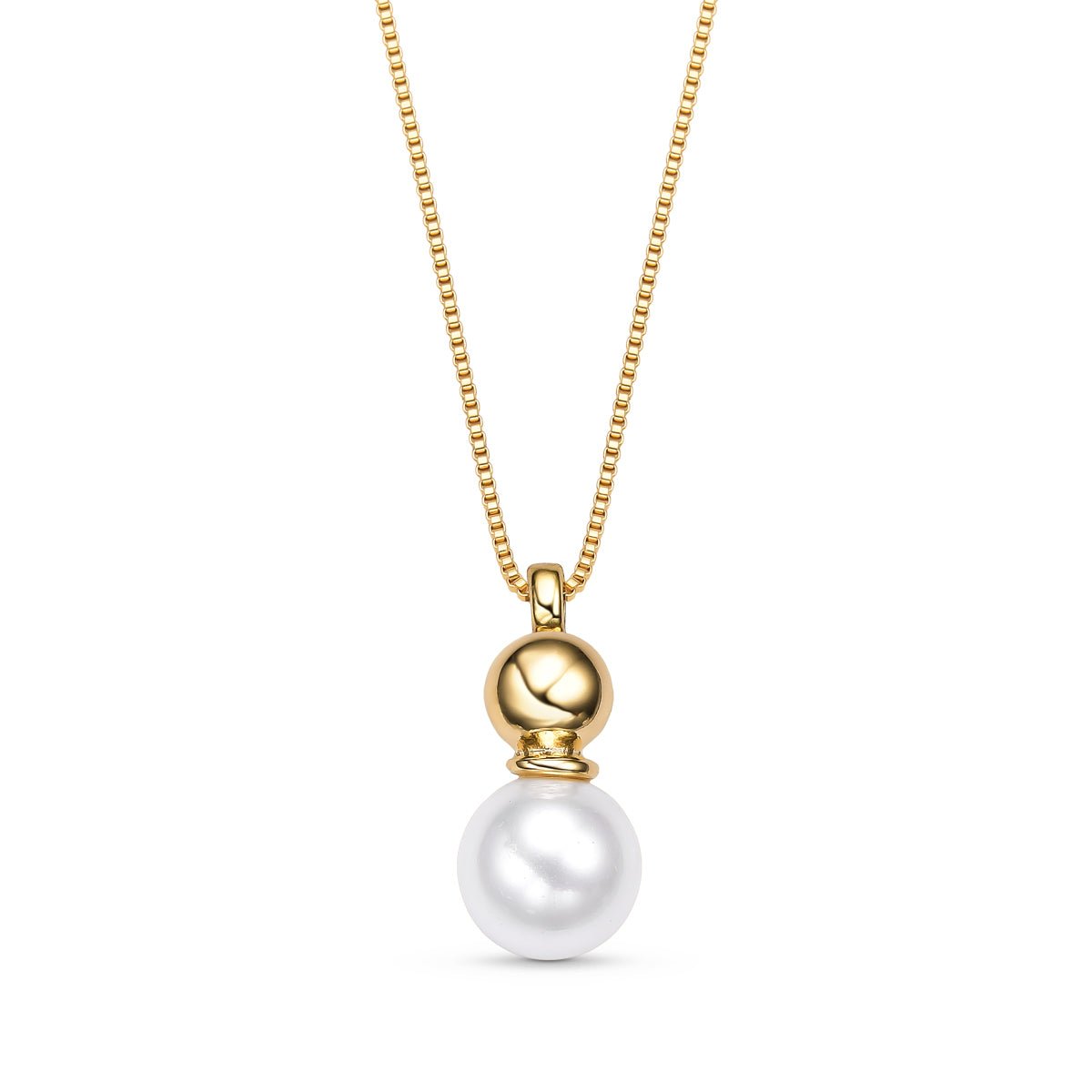 White Shell Pearl Gold Plated Necklace & Earring Set - Brazil GemsBrazil GemsWhite Shell Pearl Gold Plated Necklace & Earring SetNecklace & Earring Set14GP0882 - 133