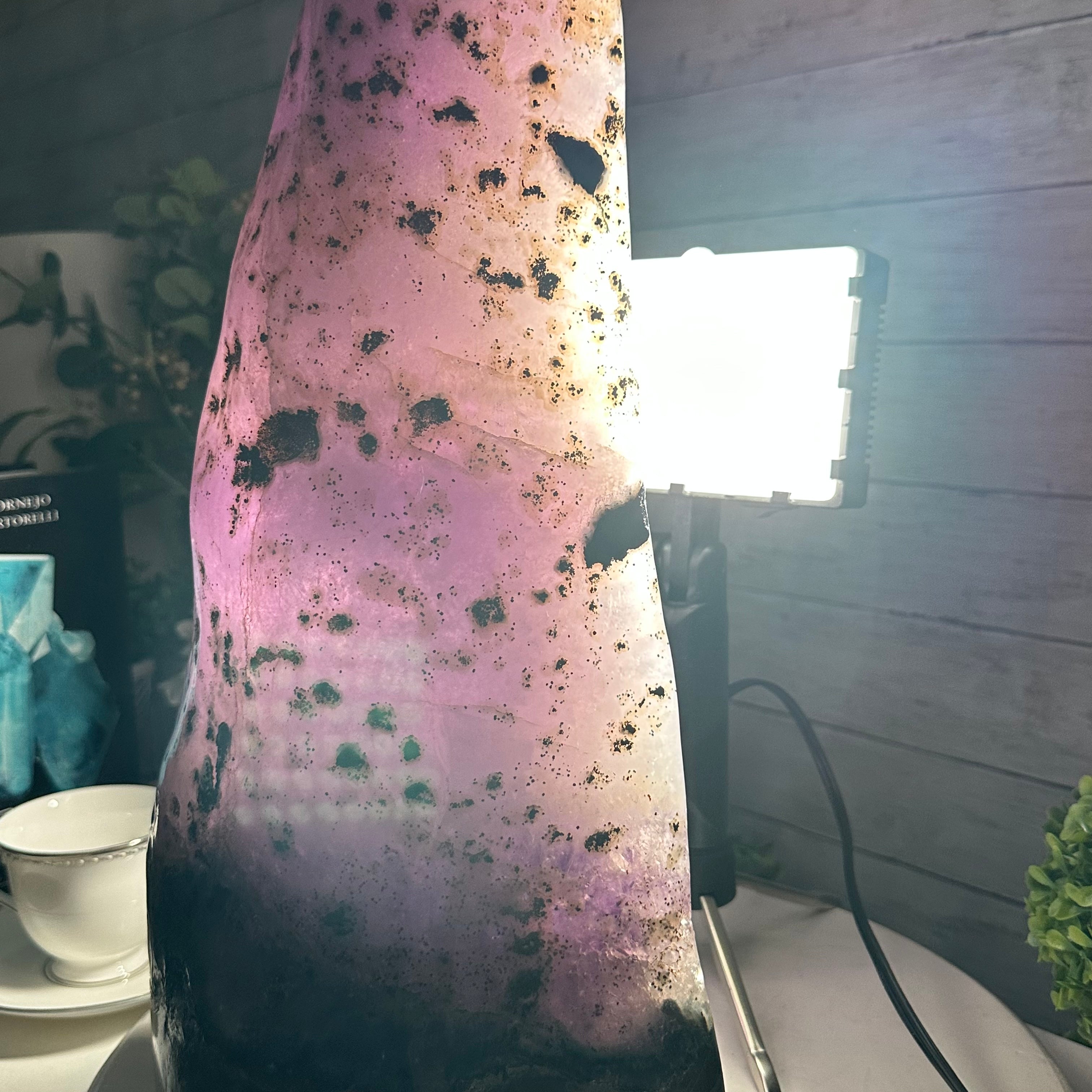 Extra Plus Quality Polished Brazilian Amethyst Cathedral, 27.8 lbs & 17.1" tall Model #5602-0156 by Brazil Gems - Brazil GemsBrazil GemsExtra Plus Quality Polished Brazilian Amethyst Cathedral, 27.8 lbs & 17.1" tall Model #5602-0156 by Brazil GemsPolished Cathedrals5602-0156