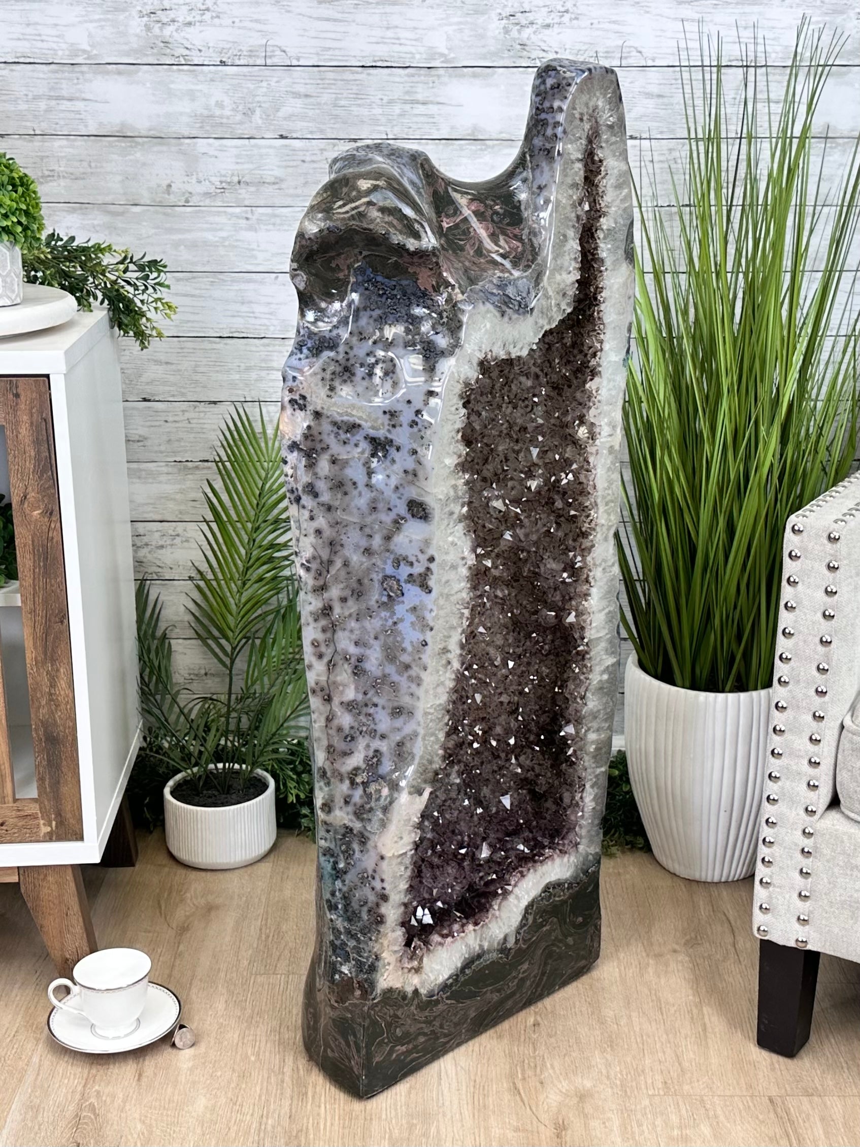 Extra Quality Polished Brazilian Amethyst Cathedral, 192.8 lbs & 43" tall Model #5602-0148 by Brazil Gems - Brazil GemsBrazil GemsExtra Quality Polished Brazilian Amethyst Cathedral, 192.8 lbs & 43" tall Model #5602-0148 by Brazil GemsPolished Cathedrals5602-0148