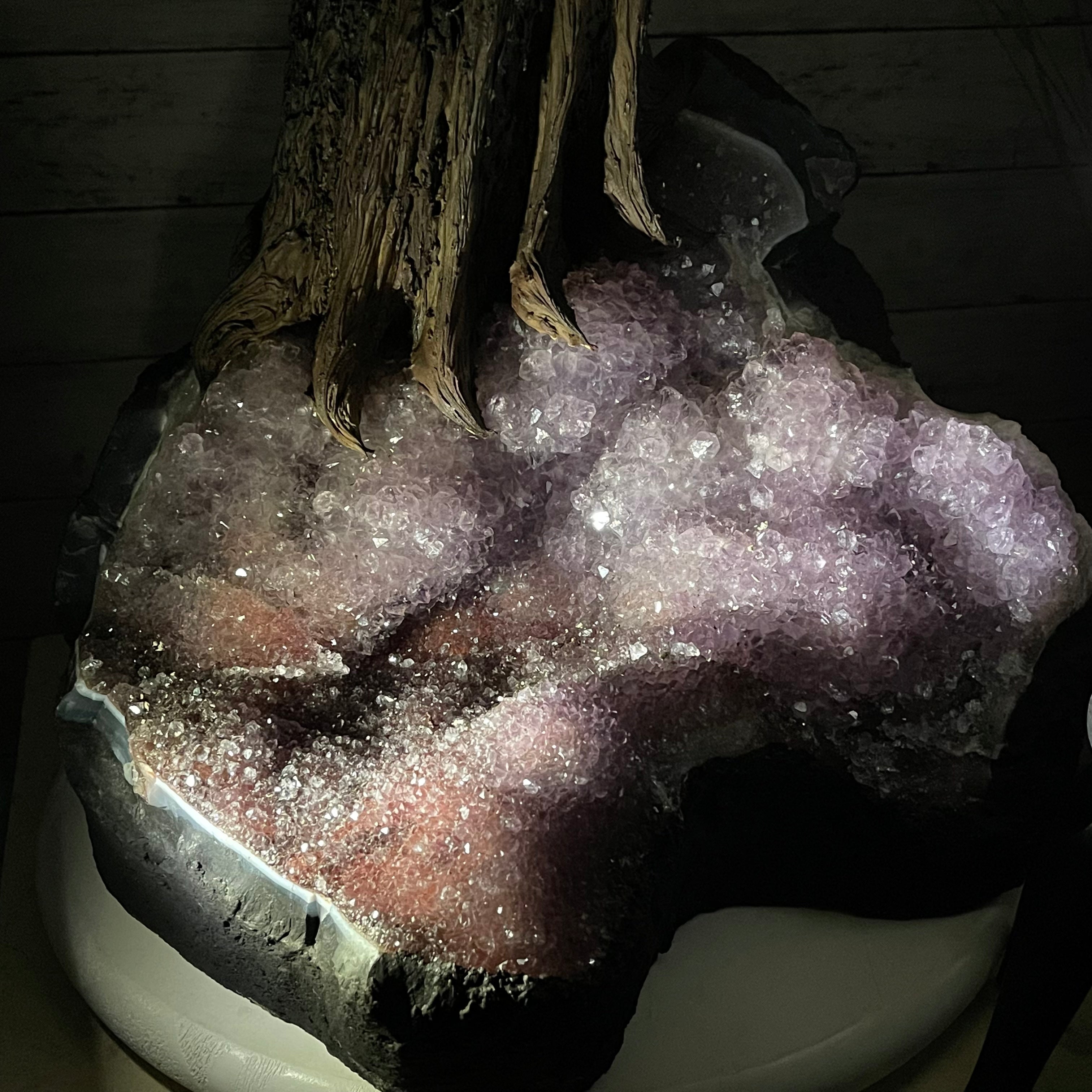 43" Tall Special Rose Quartz Gemstone Tree w/ Amethyst base, 1380 Gems, Handmade #5442RQ-001 by Brazil Gems - Brazil GemsBrazil Gems43" Tall Special Rose Quartz Gemstone Tree w/ Amethyst base, 1380 Gems, Handmade #5442RQ-001 by Brazil GemsGemstone Trees5442RQ-001