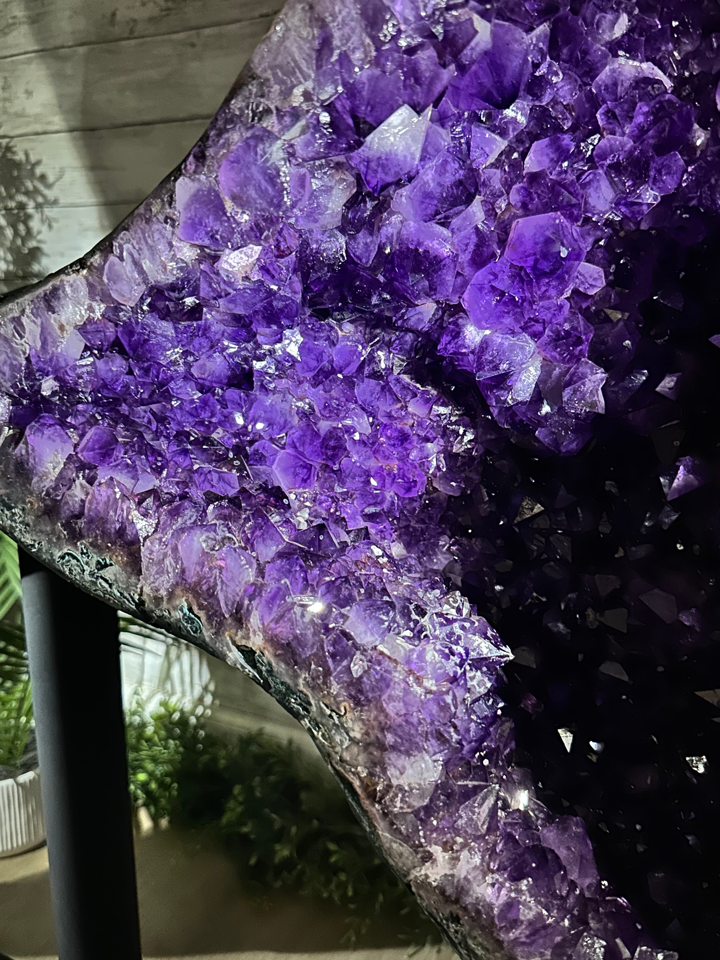 Extra Plus Quality Amethyst Wings on a Metal Stand, 174.2 lbs, 34.75" Tall #5493-0036 - Brazil GemsBrazil GemsExtra Plus Quality Amethyst Wings on a Metal Stand, 174.2 lbs, 34.75" Tall #5493-0036Amethyst Butterfly Wings5493-0036