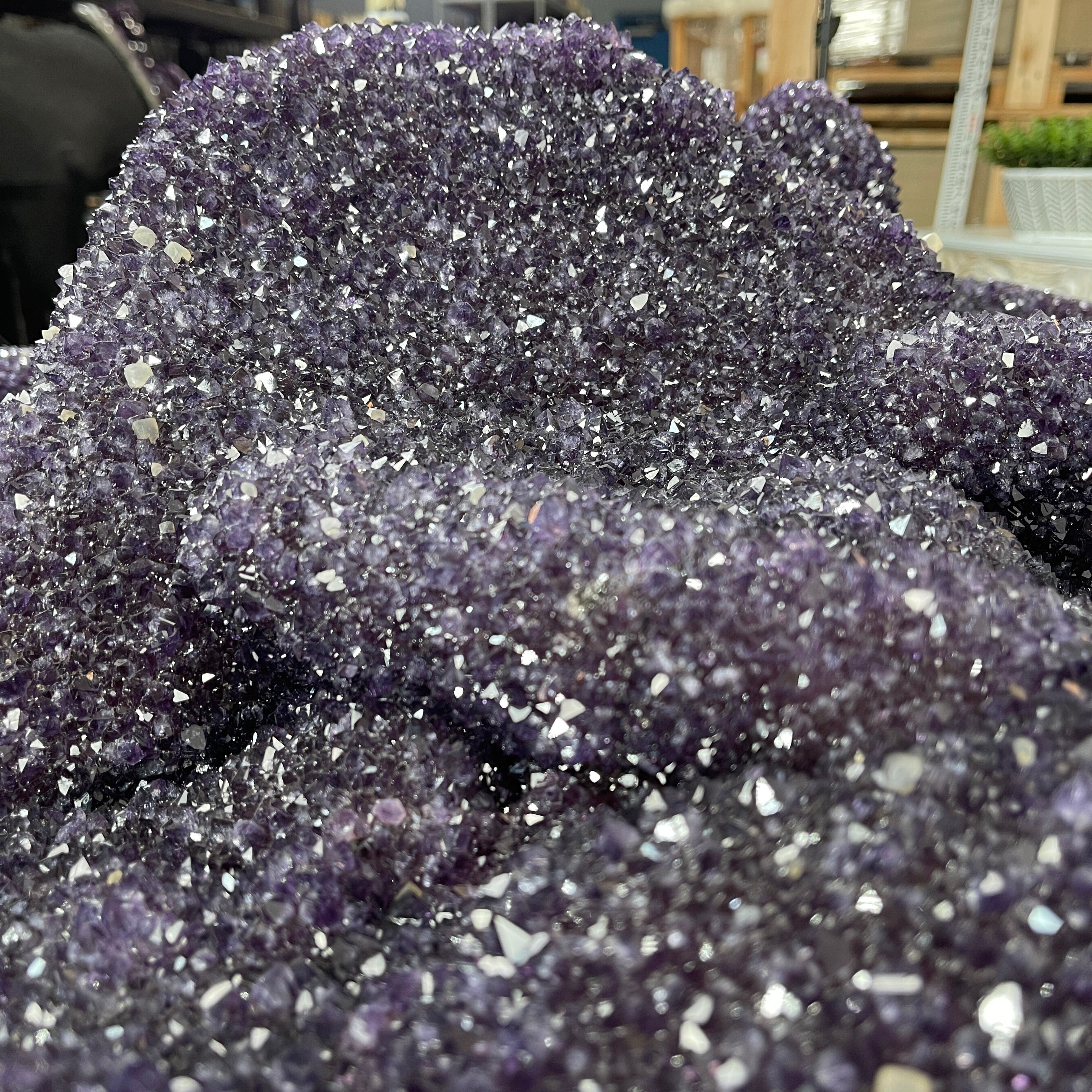 Large Special Amethyst Dining/Conference Table Super Quality, 814 lbs & 31.6" tall #1388-0001 by Brazil Gems - Brazil GemsBrazil GemsLarge Special Amethyst Dining/Conference Table Super Quality, 814 lbs & 31.6" tall #1388-0001 by Brazil GemsTables: Dining1388-0001