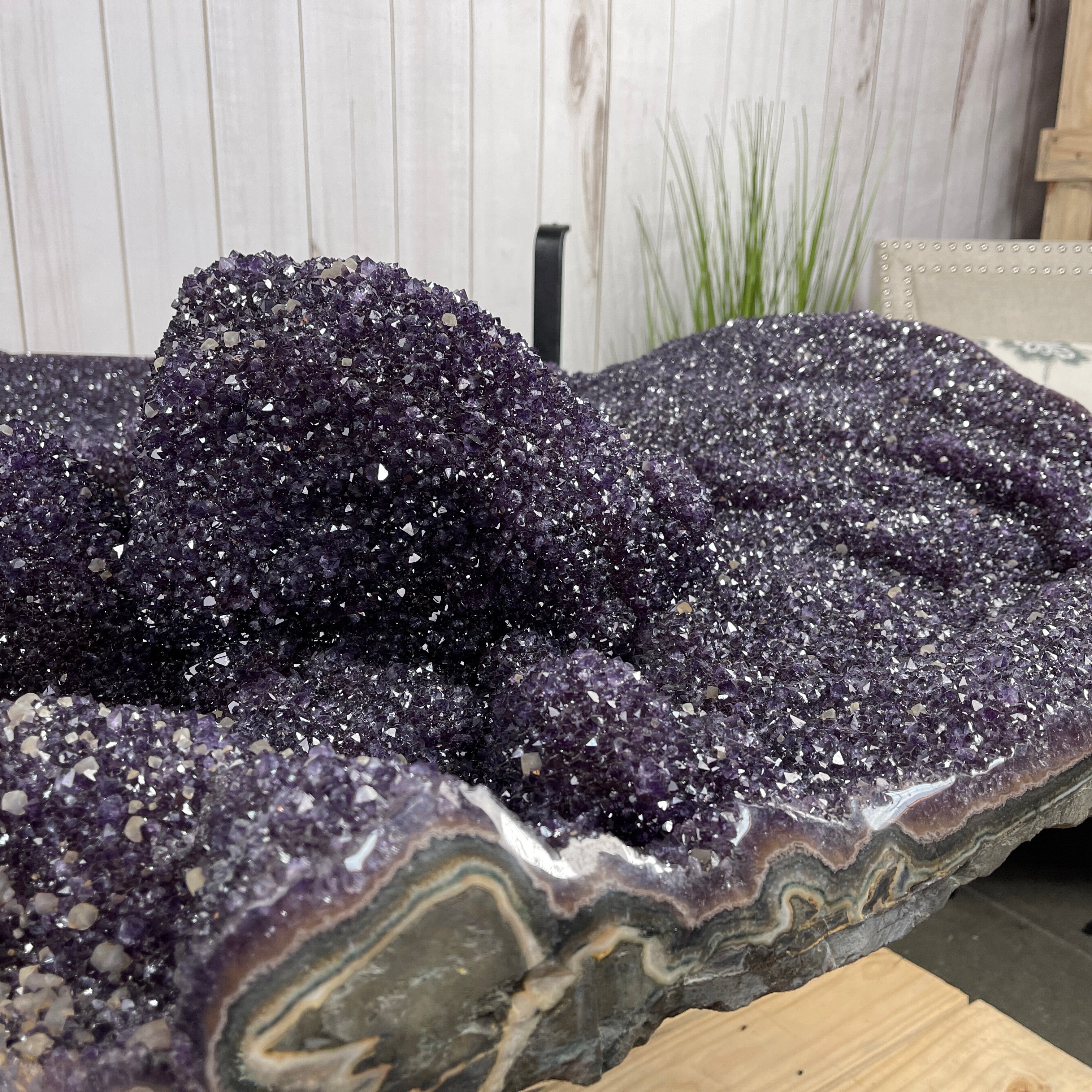 Large Special Amethyst Dining/Conference Table Super Quality, 814 lbs & 31.6" tall #1388-0001 by Brazil Gems - Brazil GemsBrazil GemsLarge Special Amethyst Dining/Conference Table Super Quality, 814 lbs & 31.6" tall #1388-0001 by Brazil GemsTables: Dining1388-0001