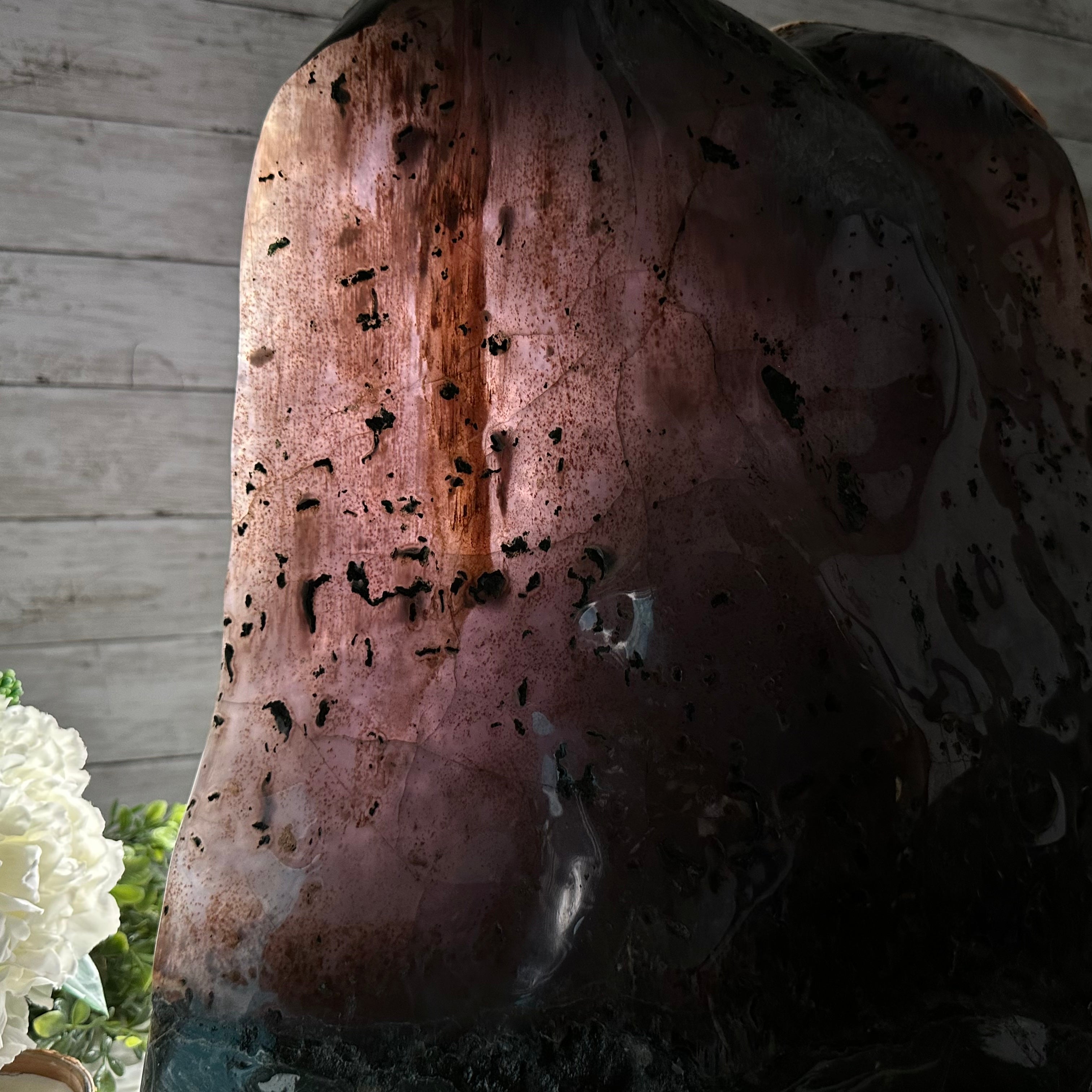 Extra Quality Polished Brazilian Amethyst Cathedral, 134.5 lbs & 18.5" tall Model #5602-0167 by Brazil Gems - Brazil GemsBrazil GemsExtra Quality Polished Brazilian Amethyst Cathedral, 134.5 lbs & 18.5" tall Model #5602-0167 by Brazil GemsPolished Cathedrals5602-0167