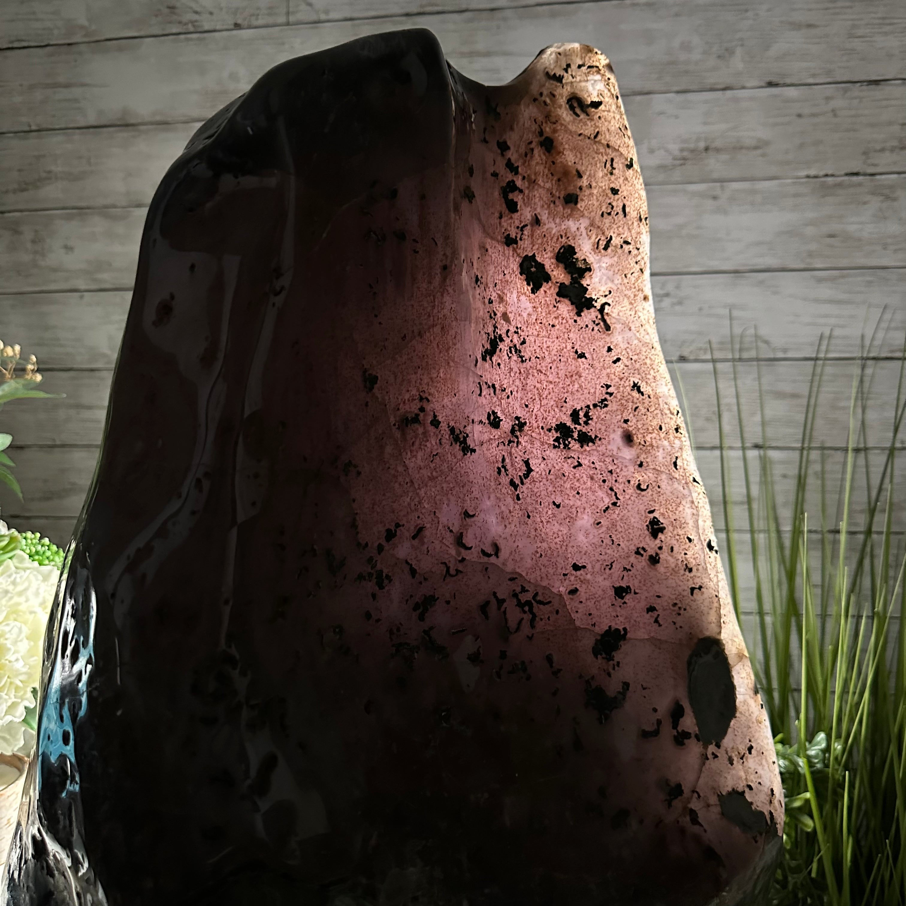 Extra Quality Polished Brazilian Amethyst Cathedral, 134.5 lbs & 18.5" tall Model #5602-0167 by Brazil Gems - Brazil GemsBrazil GemsExtra Quality Polished Brazilian Amethyst Cathedral, 134.5 lbs & 18.5" tall Model #5602-0167 by Brazil GemsPolished Cathedrals5602-0167