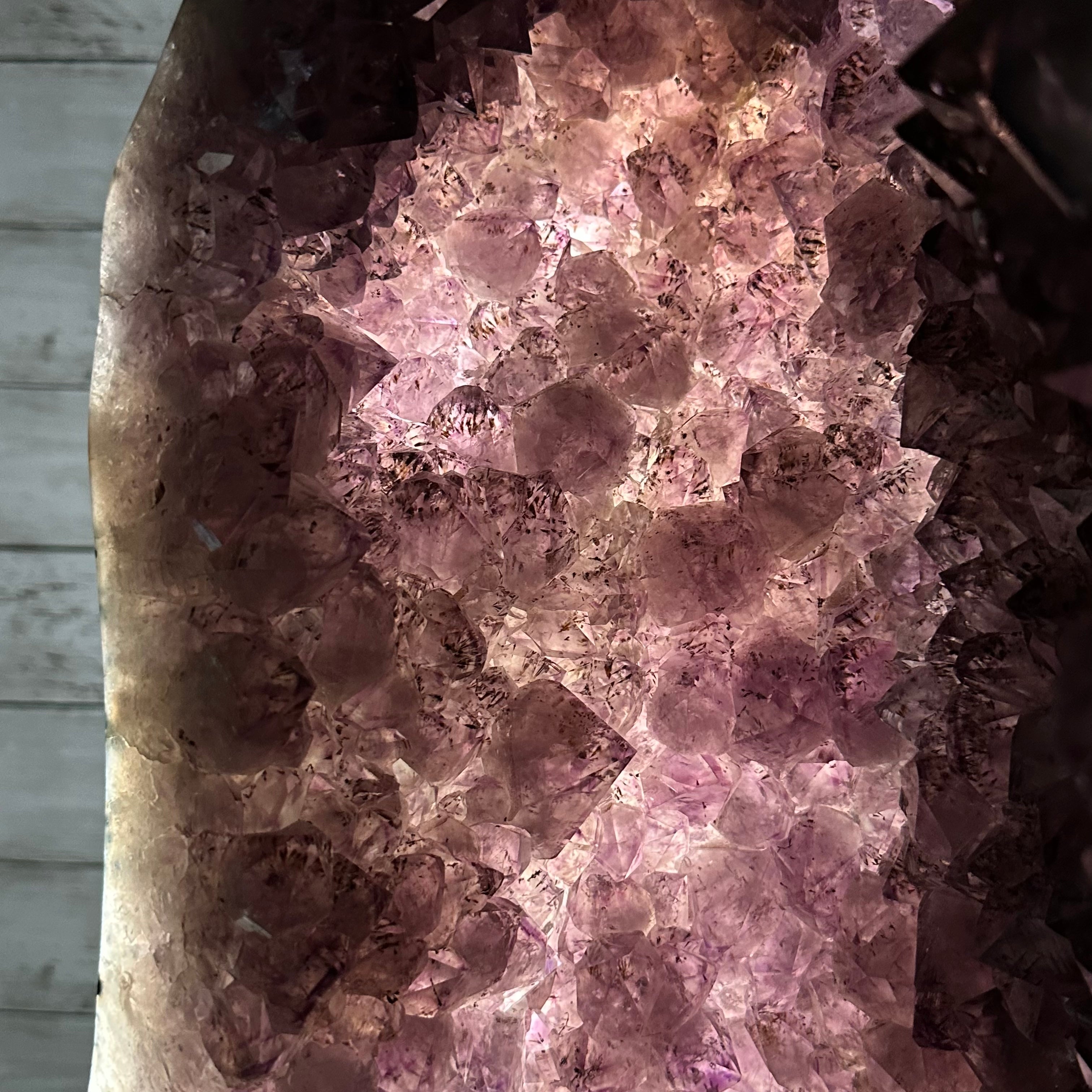 Extra Quality Polished Brazilian Amethyst Cathedral, 104.8 lbs & 24.5" tall Model #5602-0165 by Brazil Gems - Brazil GemsBrazil GemsExtra Quality Polished Brazilian Amethyst Cathedral, 104.8 lbs & 24.5" tall Model #5602-0165 by Brazil GemsPolished Cathedrals5602-0165