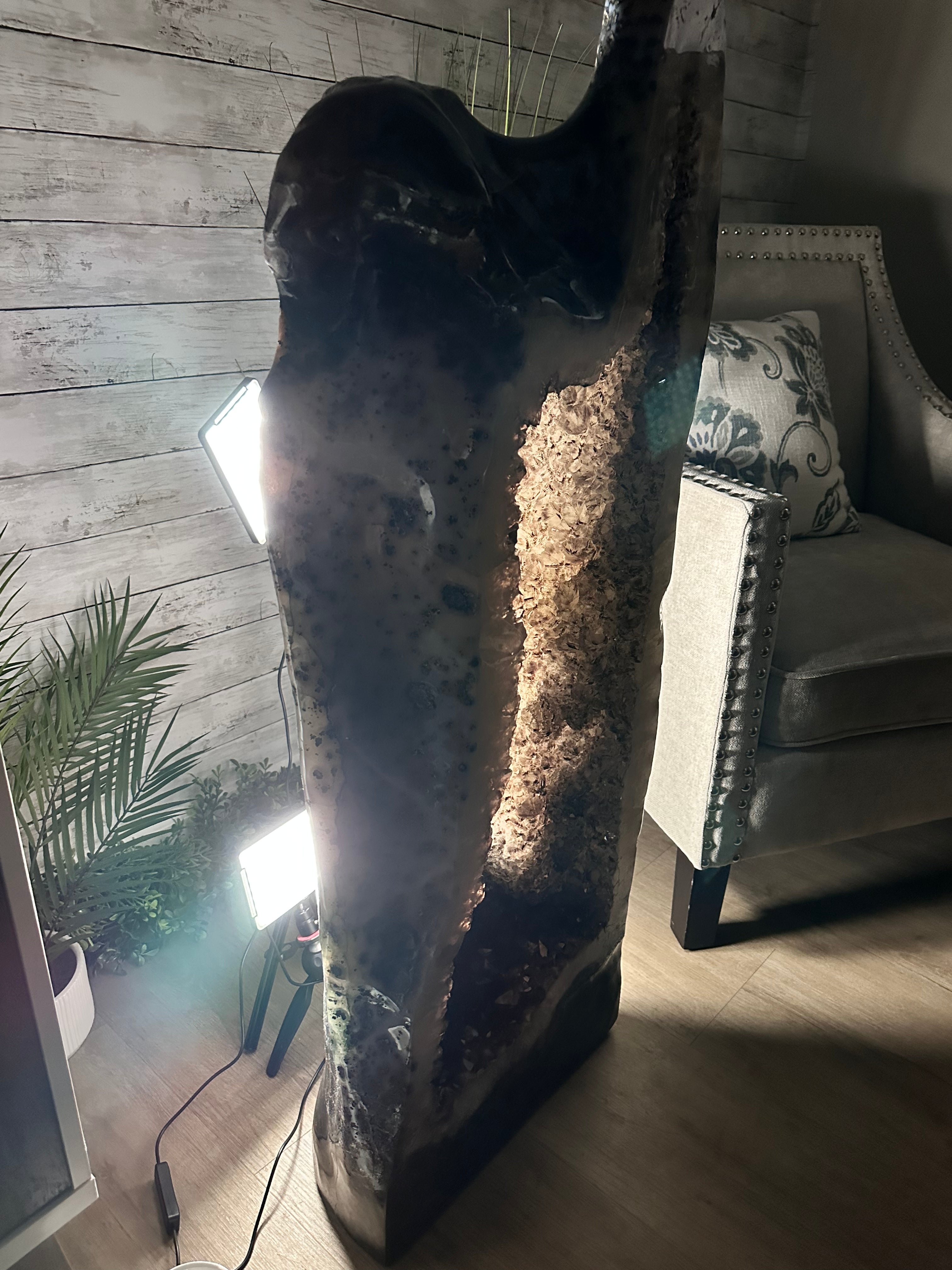 Extra Quality Polished Brazilian Amethyst Cathedral, 192.8 lbs & 43" tall Model #5602-0148 by Brazil Gems - Brazil GemsBrazil GemsExtra Quality Polished Brazilian Amethyst Cathedral, 192.8 lbs & 43" tall Model #5602-0148 by Brazil GemsPolished Cathedrals5602-0148