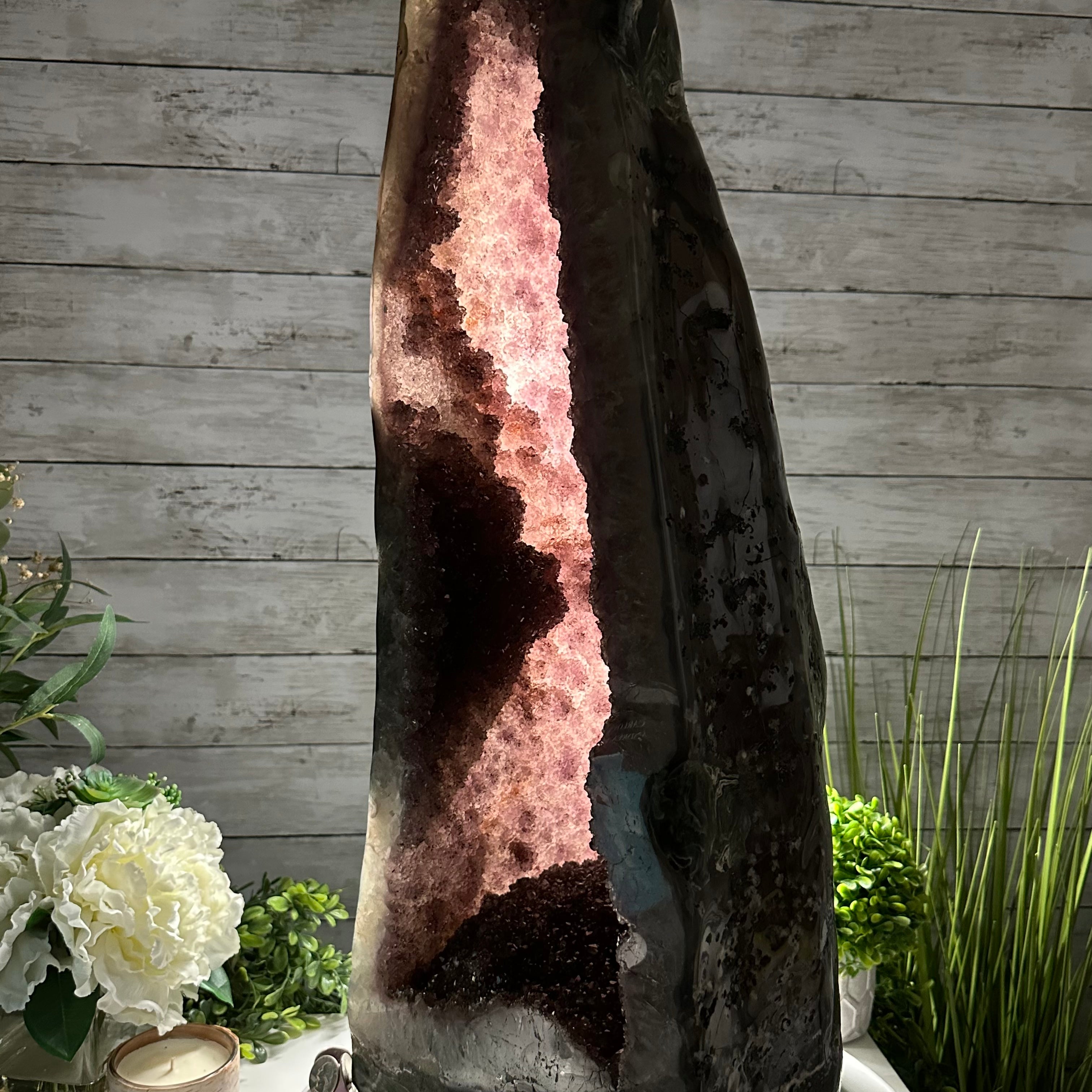 Extra Quality Polished Brazilian Amethyst Cathedral, 84.8 lbs & 26.2" tall Model #5602-0164 by Brazil Gems - Brazil GemsBrazil GemsExtra Quality Polished Brazilian Amethyst Cathedral, 84.8 lbs & 26.2" tall Model #5602-0164 by Brazil GemsPolished Cathedrals5602-0164