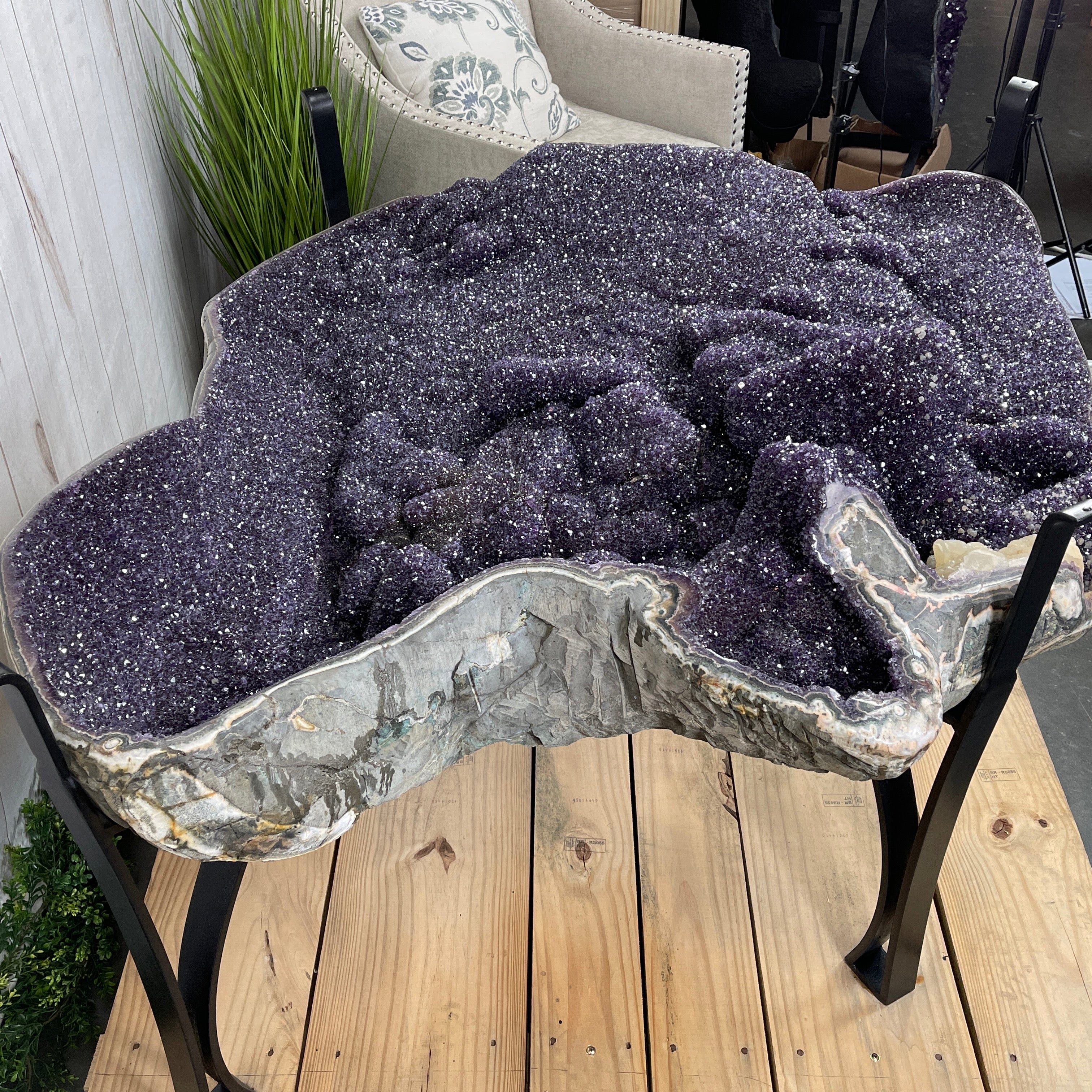 Large Special Amethyst Dining/Conference Table Super Quality, 814 lbs & 31.6" tall #1388-0001 by Brazil Gems - Brazil GemsBrazil GemsLarge Special Amethyst Dining/Conference Table Super Quality, 814 lbs & 31.6" tall #1388-0001 by Brazil GemsTables: Dining1388-0001