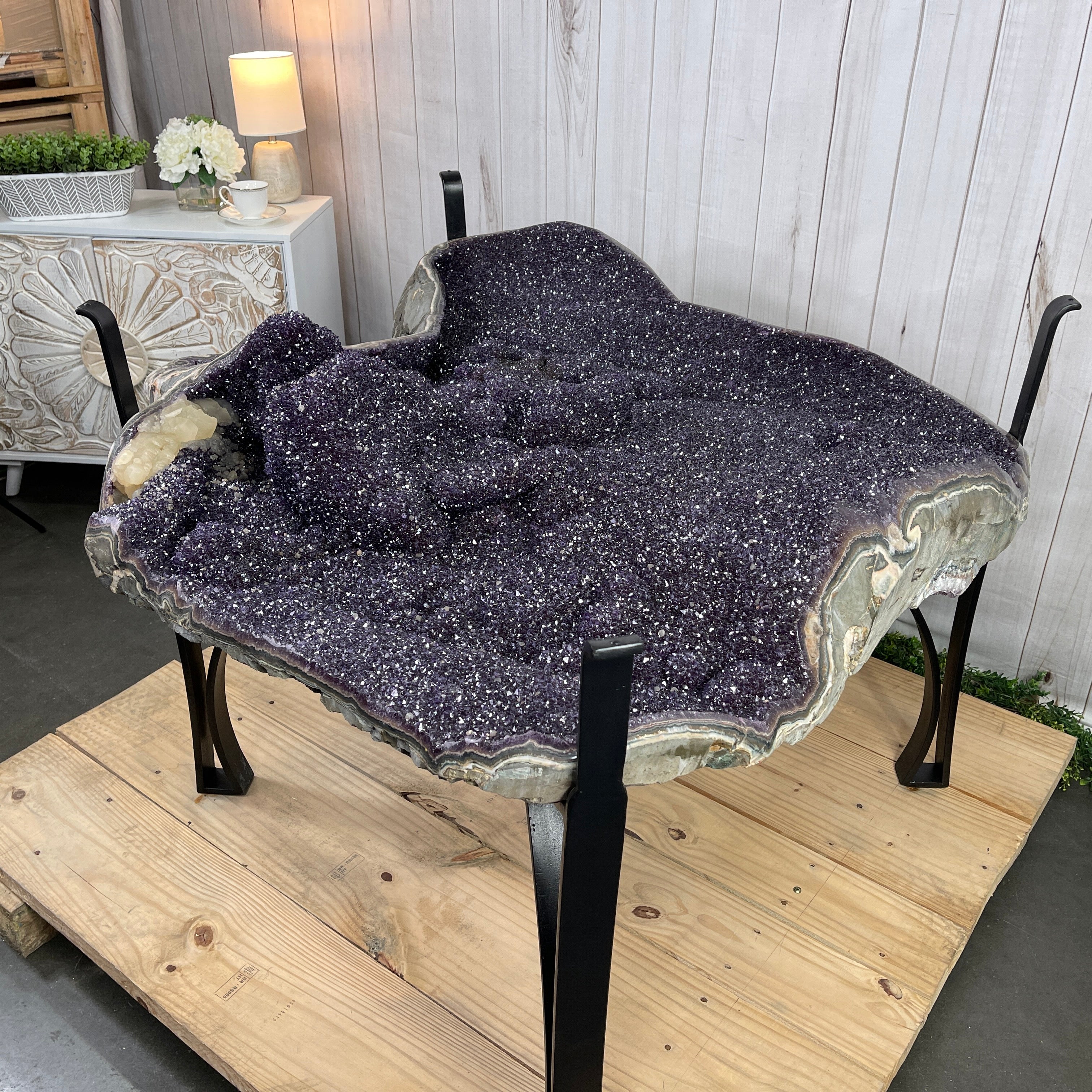 Large Special Amethyst Dining/Conference Table Super Quality, 814 lbs & 31.6" tall #1388-0001 by Brazil Gems - Brazil GemsBrazil GemsLarge Special Amethyst Dining/Conference Table Super Quality, 814 lbs & 31.6" tall #1388-0001 by Brazil GemsTables: Dining1388-0001