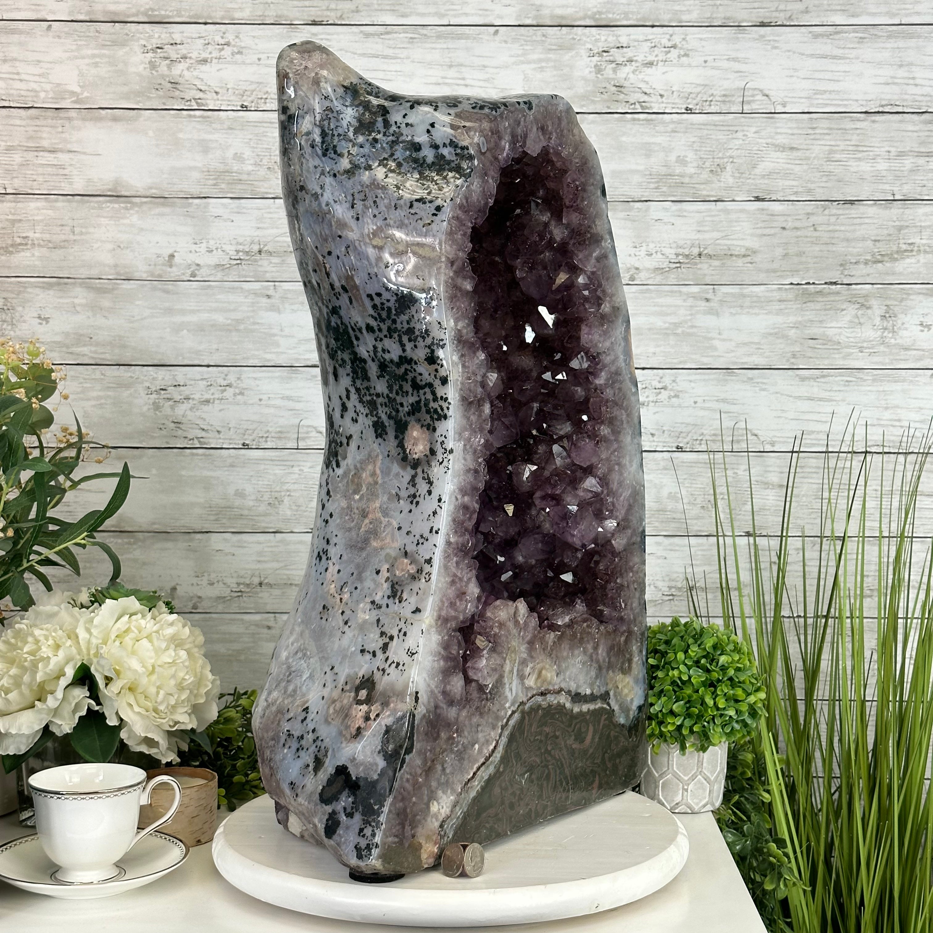 Extra Quality Polished Brazilian Amethyst Cathedral, 104.8 lbs & 24.5" tall Model #5602-0165 by Brazil Gems - Brazil GemsBrazil GemsExtra Quality Polished Brazilian Amethyst Cathedral, 104.8 lbs & 24.5" tall Model #5602-0165 by Brazil GemsPolished Cathedrals5602-0165