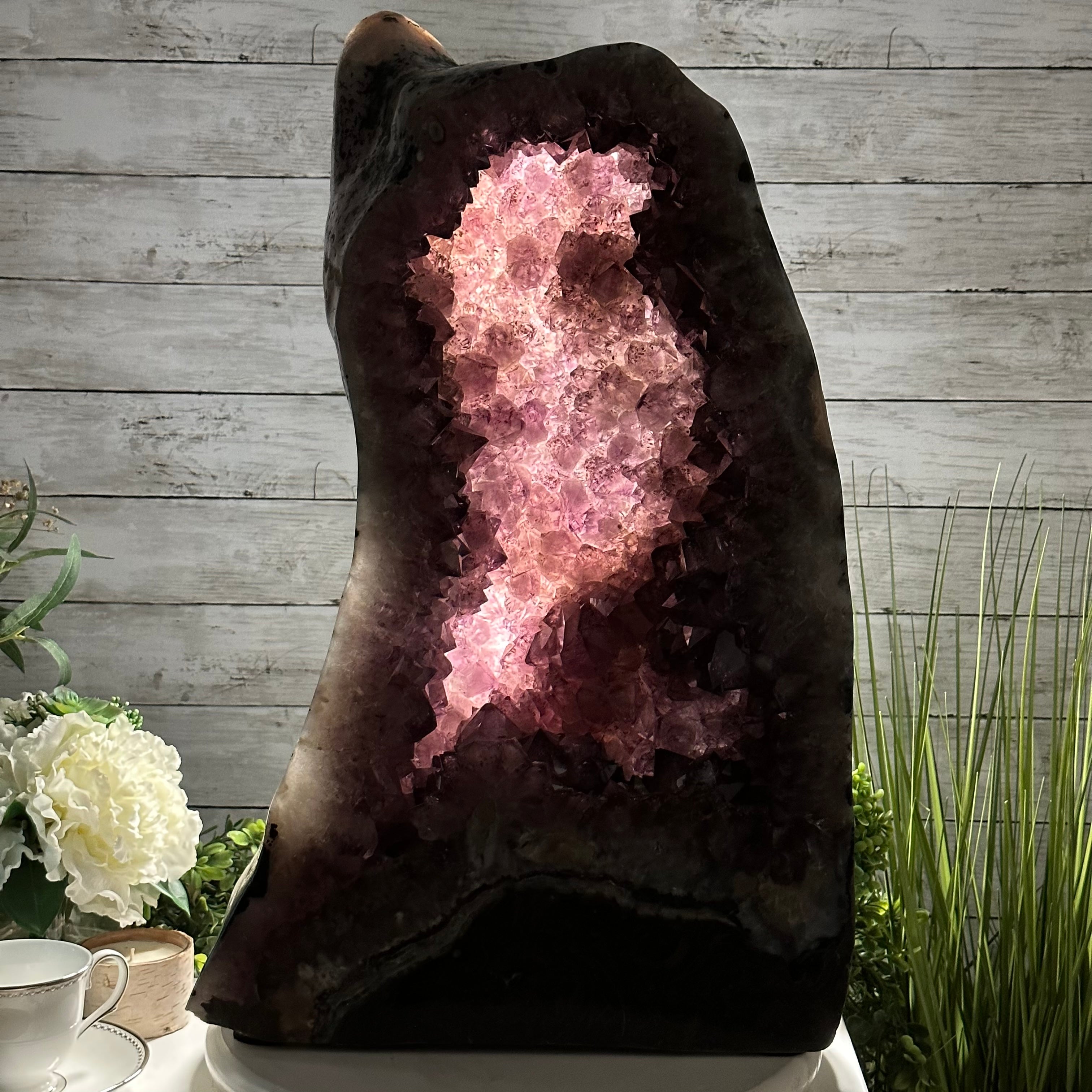 Extra Quality Polished Brazilian Amethyst Cathedral, 104.8 lbs & 24.5" tall Model #5602-0165 by Brazil Gems - Brazil GemsBrazil GemsExtra Quality Polished Brazilian Amethyst Cathedral, 104.8 lbs & 24.5" tall Model #5602-0165 by Brazil GemsPolished Cathedrals5602-0165