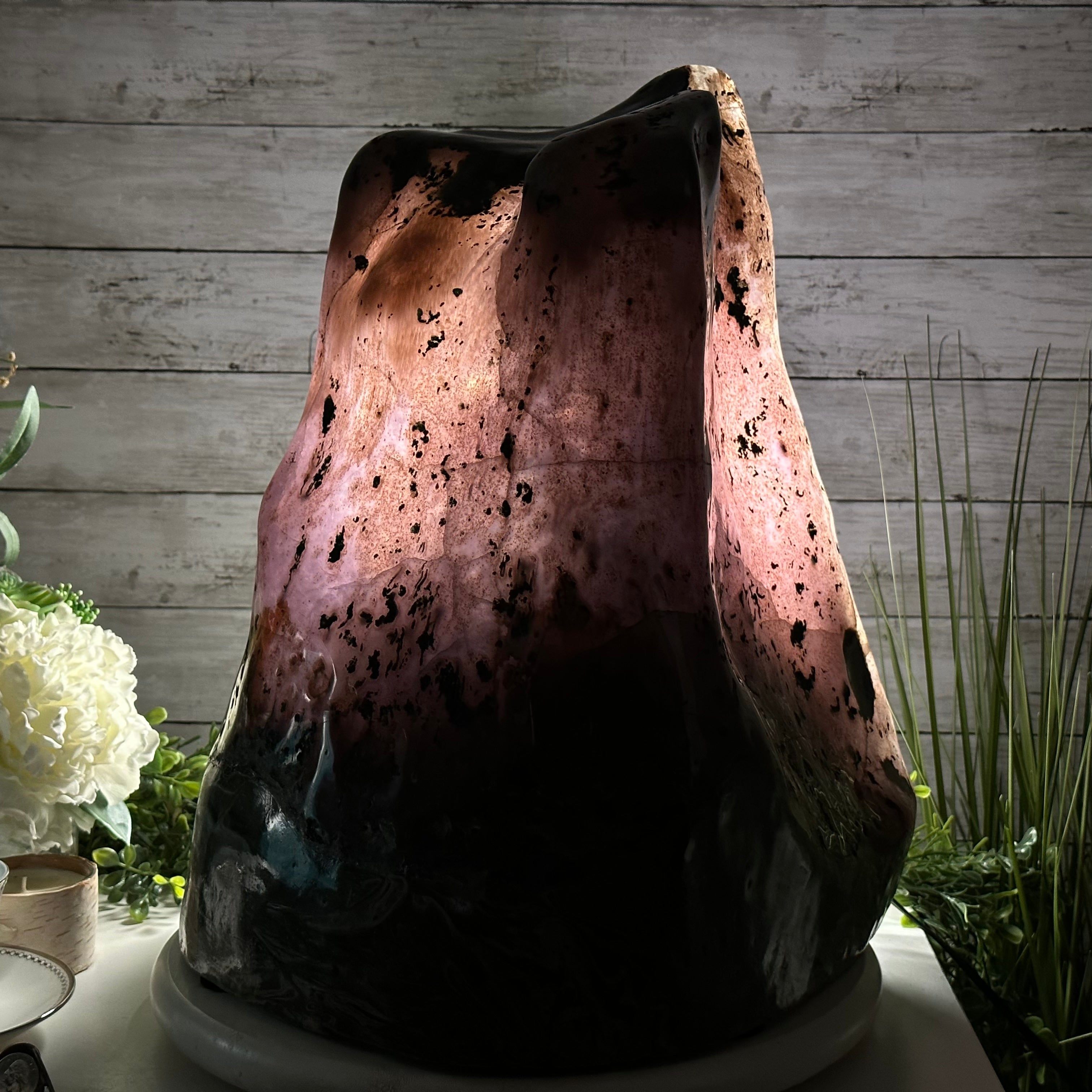 Extra Quality Polished Brazilian Amethyst Cathedral, 134.5 lbs & 18.5" tall Model #5602-0167 by Brazil Gems - Brazil GemsBrazil GemsExtra Quality Polished Brazilian Amethyst Cathedral, 134.5 lbs & 18.5" tall Model #5602-0167 by Brazil GemsPolished Cathedrals5602-0167