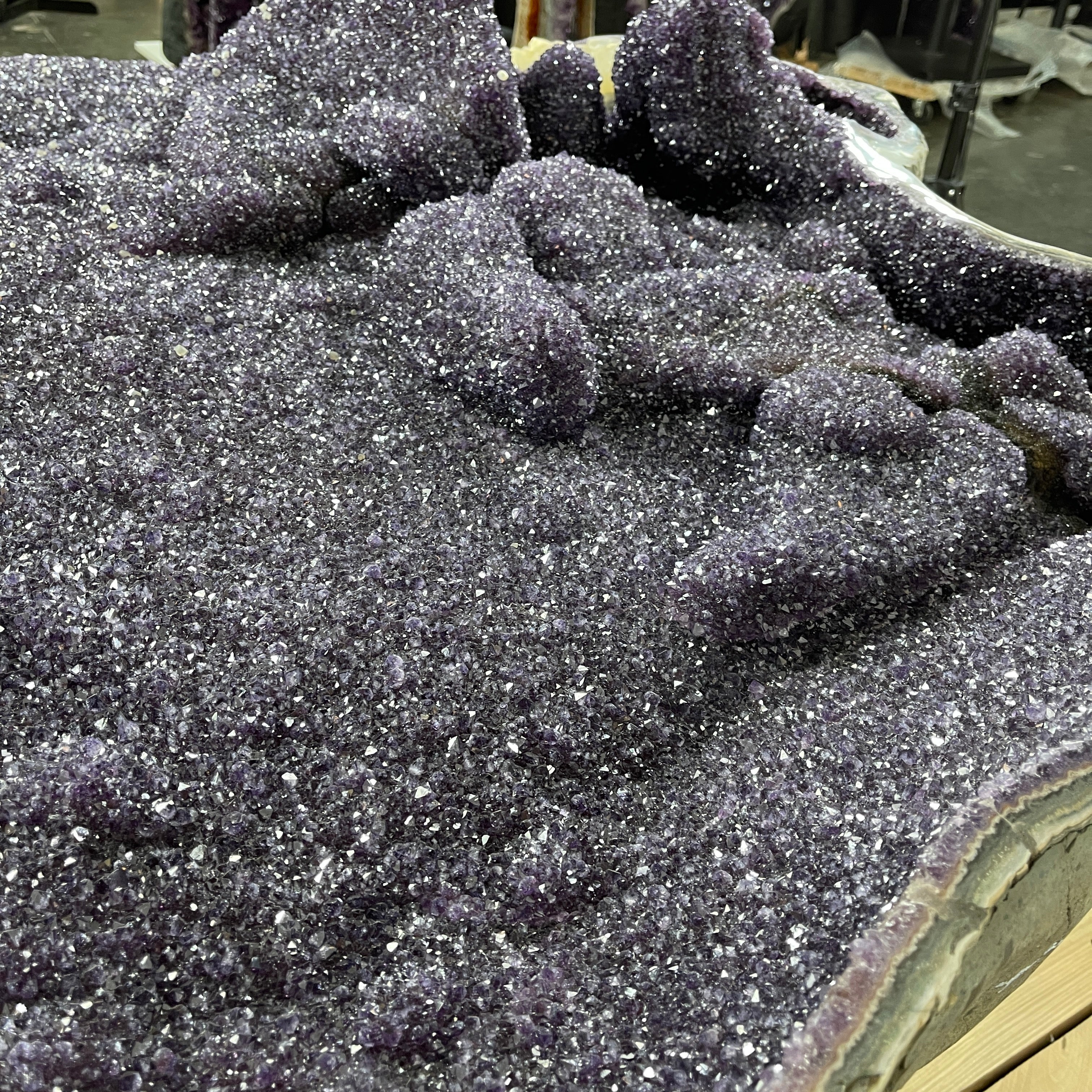 Large Special Amethyst Dining/Conference Table Super Quality, 814 lbs & 31.6" tall #1388-0001 by Brazil Gems - Brazil GemsBrazil GemsLarge Special Amethyst Dining/Conference Table Super Quality, 814 lbs & 31.6" tall #1388-0001 by Brazil GemsTables: Dining1388-0001