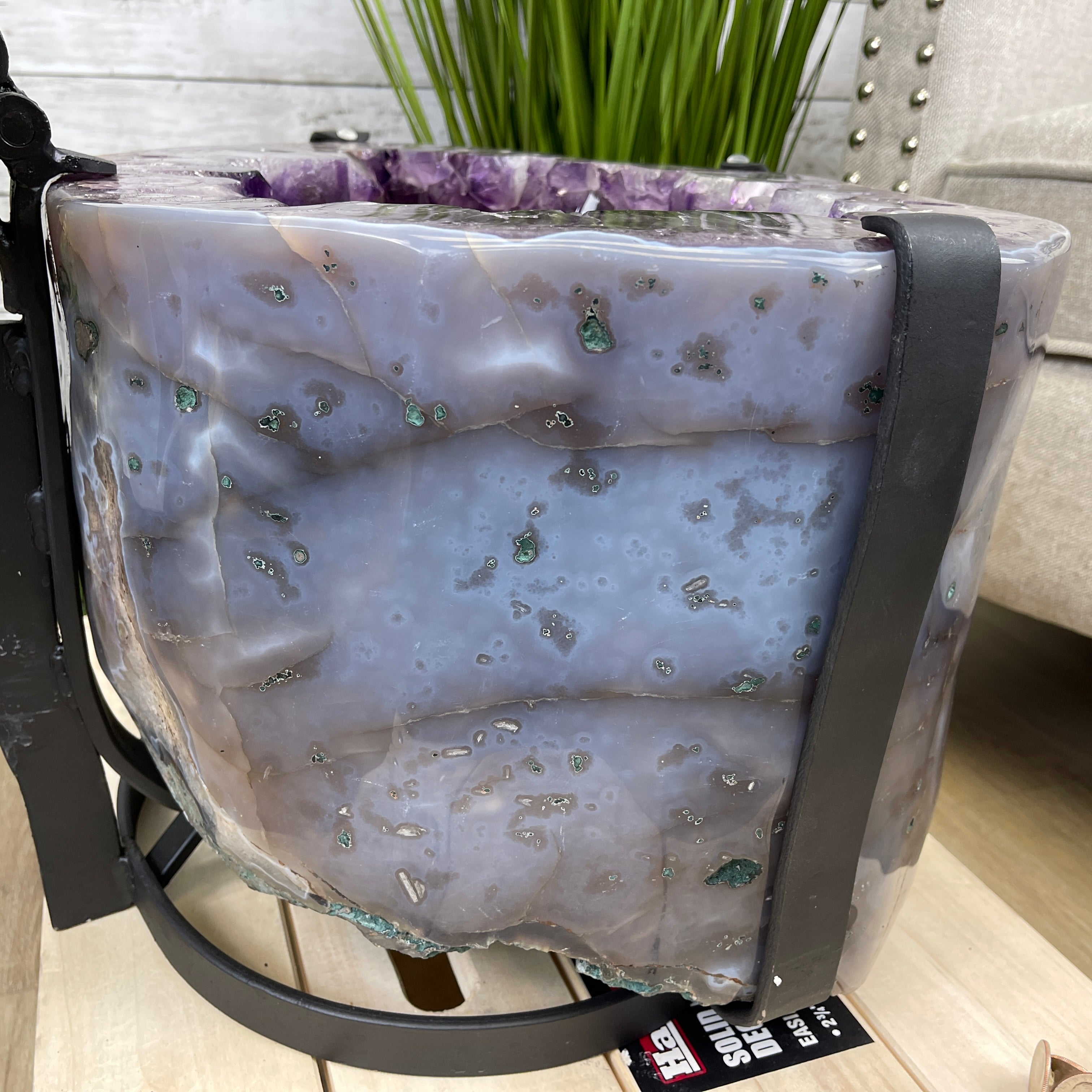 Super Quality Polished Amethyst "Jewelry Box", Clam Shell style Lid, 189.6 lbs & 25.5" tall, Model #5656-0008 by Brazil Gems - Brazil GemsBrazil GemsSuper Quality Polished Amethyst "Jewelry Box", Clam Shell style Lid, 189.6 lbs & 25.5" tall, Model #5656-0008 by Brazil GemsGeode Jewelry Boxes5656-0008