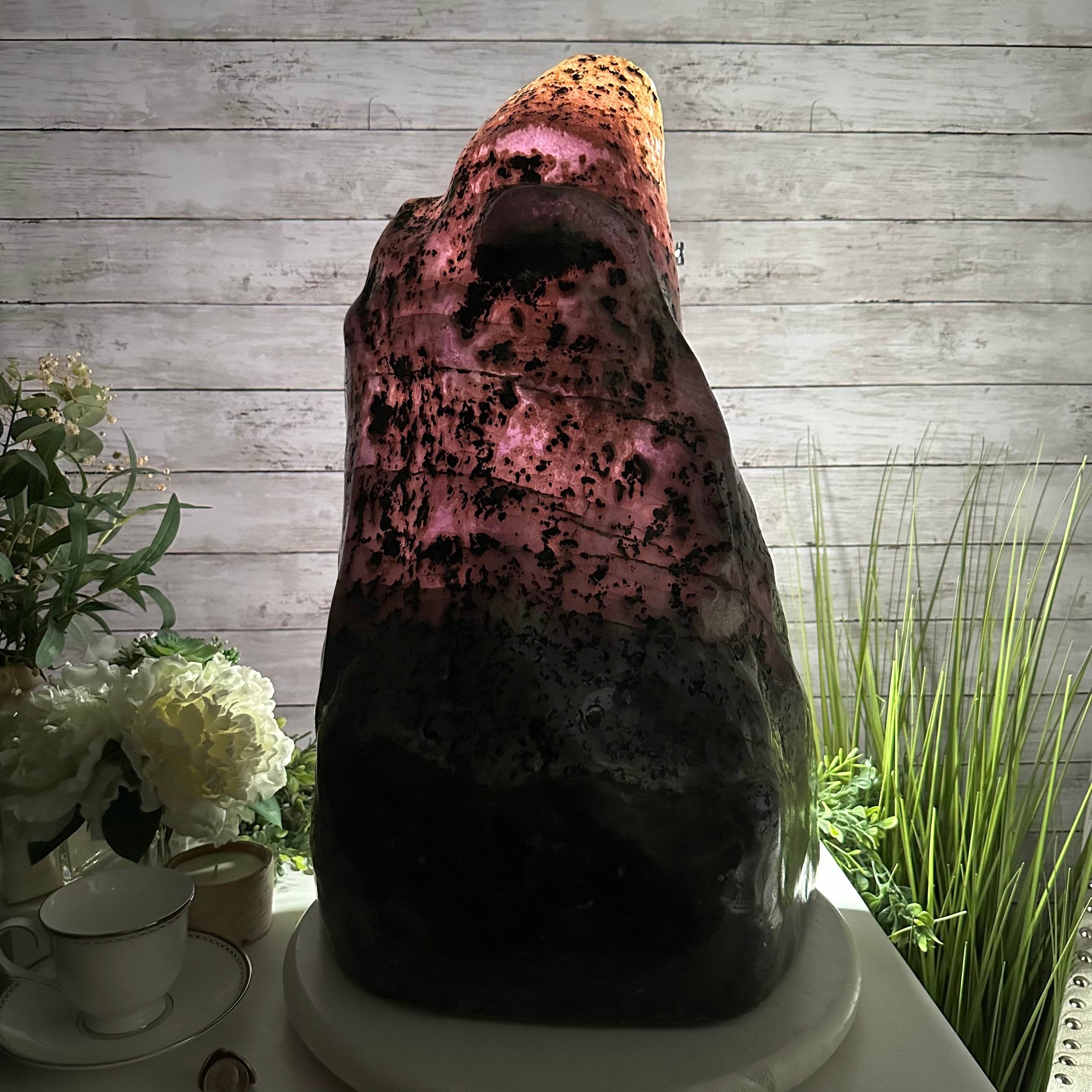 Extra Plus Quality Polished Brazilian Amethyst Cathedral, 114.2 lbs & 23" tall Model #5602-0166 by Brazil Gems - Brazil GemsBrazil GemsExtra Plus Quality Polished Brazilian Amethyst Cathedral, 114.2 lbs & 23" tall Model #5602-0166 by Brazil GemsPolished Cathedrals5602-0166